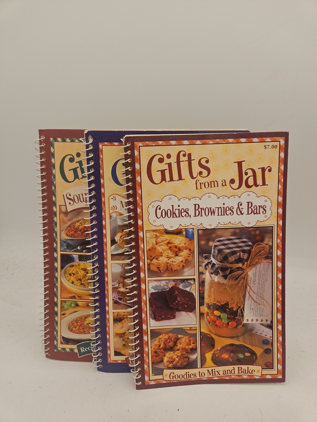 Gifts from a Jar Cookbooks Set of 3 Cookies Muffins Soups Chilis Spiral VG A3