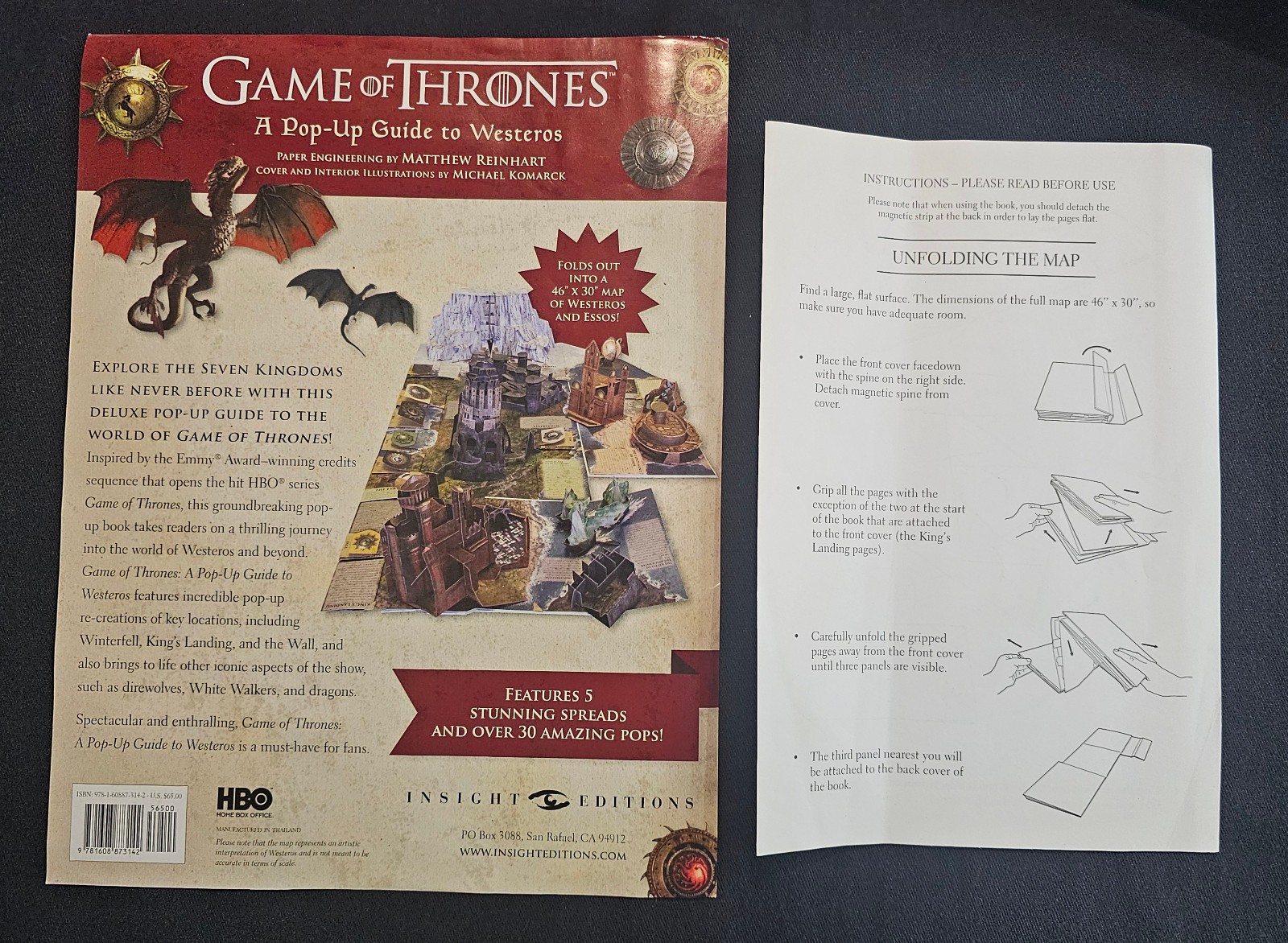 Game of Thrones A Pop-Up Guide to Westeros (2014) – Signed By George R R Martin!