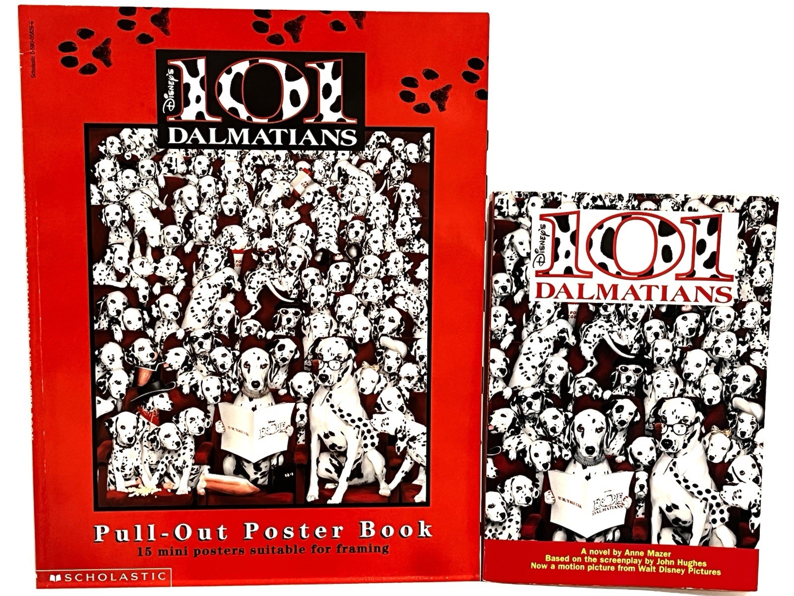 101 Dalmatians by Anne Mazer (1996, Trade Paperback) AND Pull-Out Poster Book