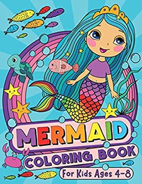 Mermaid Coloring Book for Kids Ages 4-8 Paperback Silly Bear