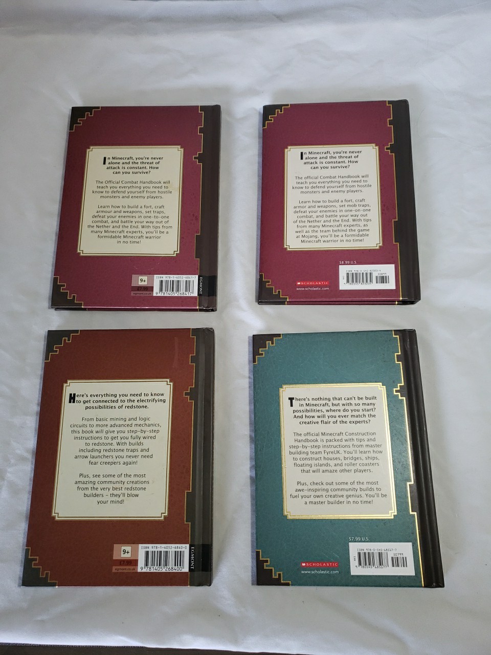 Minecraft Handbook Collection – Majong – Egmont Scholastic 4 Book Set LOT