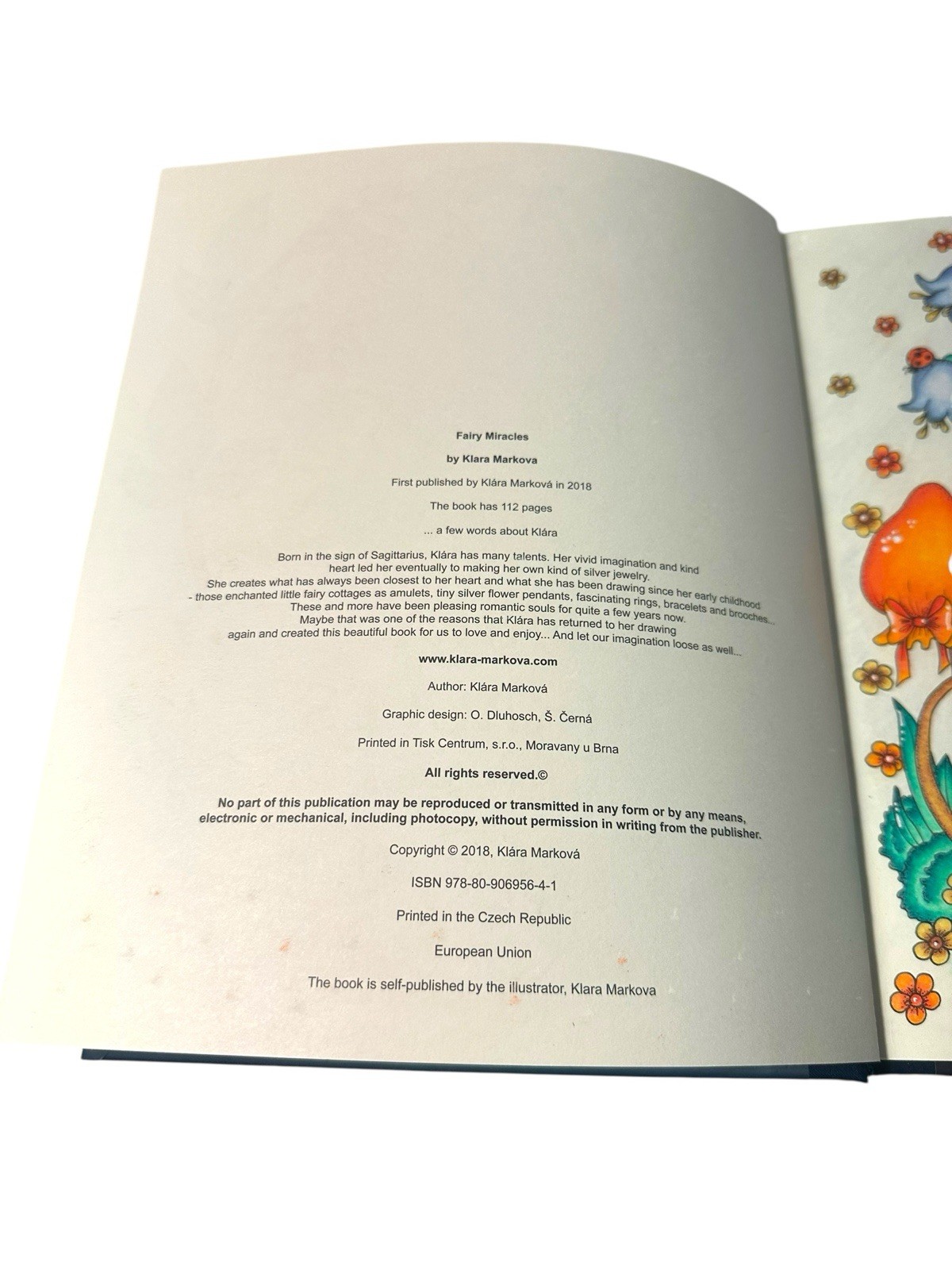 Rare! Klara Markova Fairy Miracles Coloring Book 2018 Czech Republic Made 112 Pg