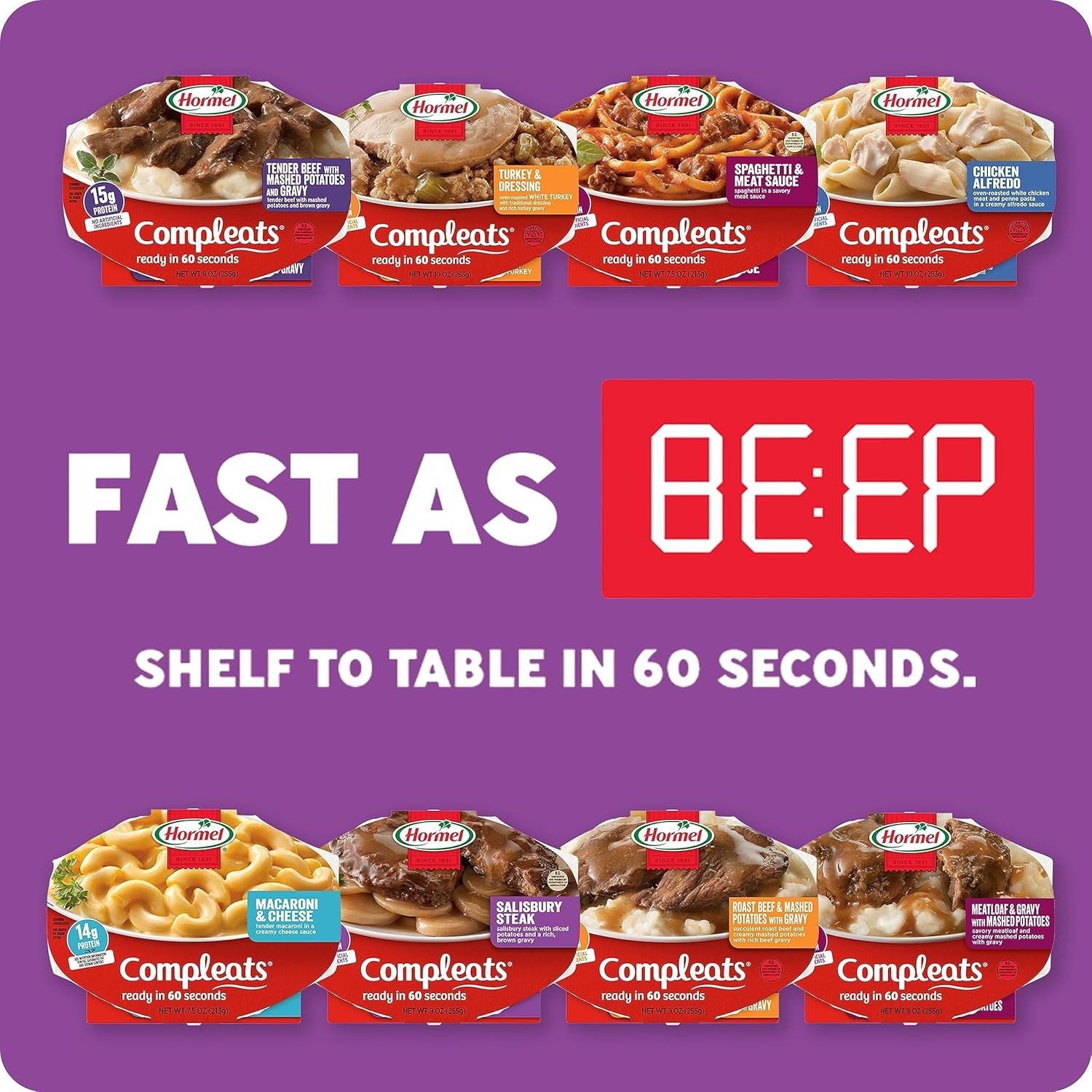 Satisfying Microwave Tray – Roast Beef & Mashed Potatoes, 6 Trays of 9 oz Each
