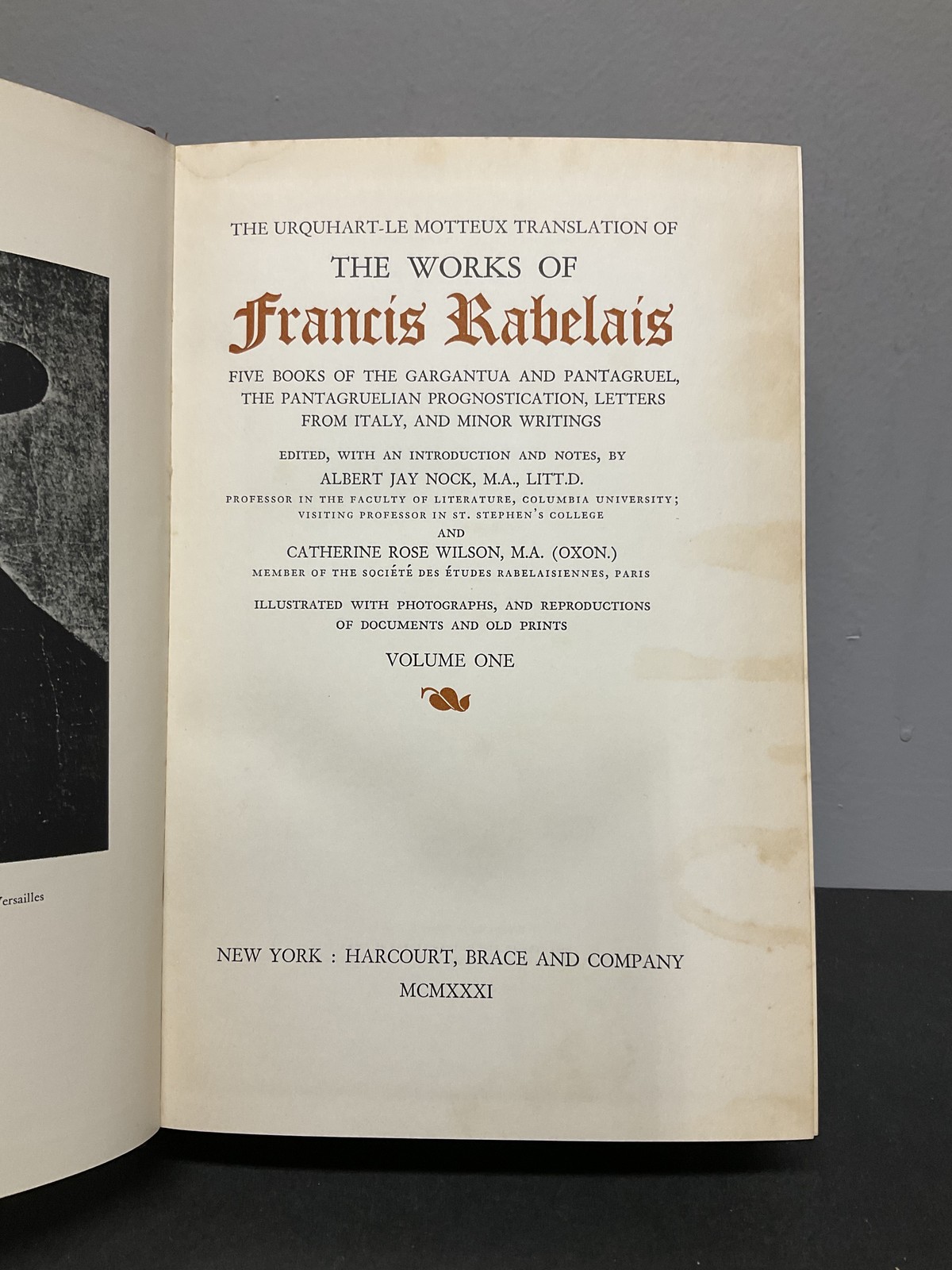 The Works of Francis Rabelais 2 Volume Set 1931 1st Ed Harcourt Brace