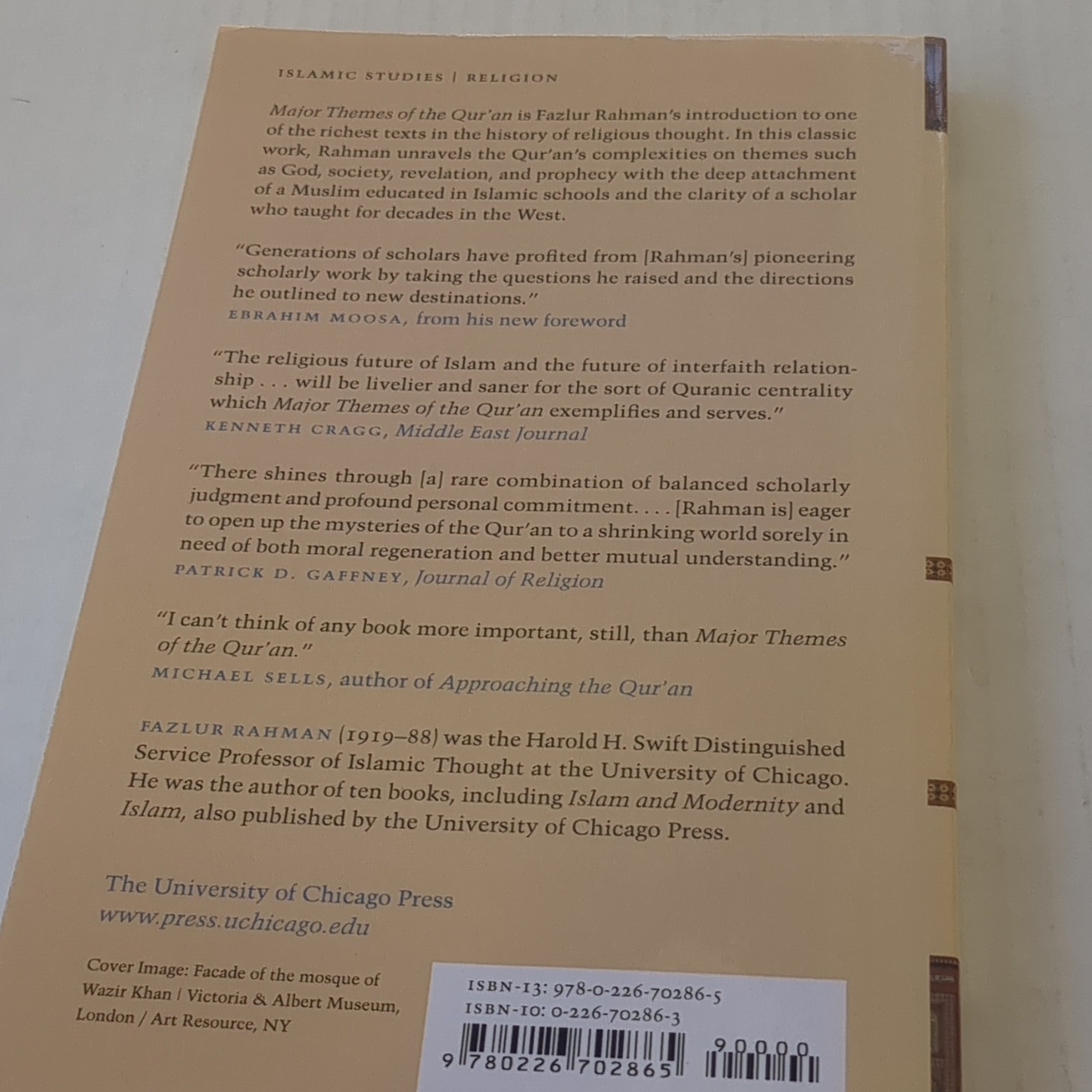 University of Chicago Press Major Themes of the Qur’an Fazlur Rahman PB 2009