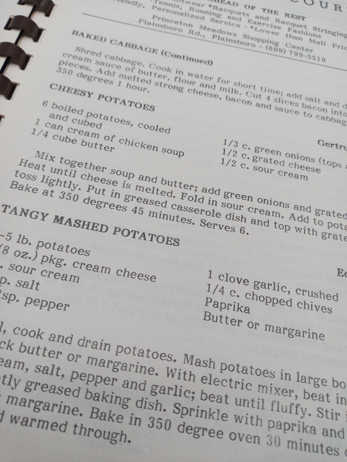 Plainsboro Senior Citizens ~ Cherished Recipes ~ Plainsboro, New Jersey
