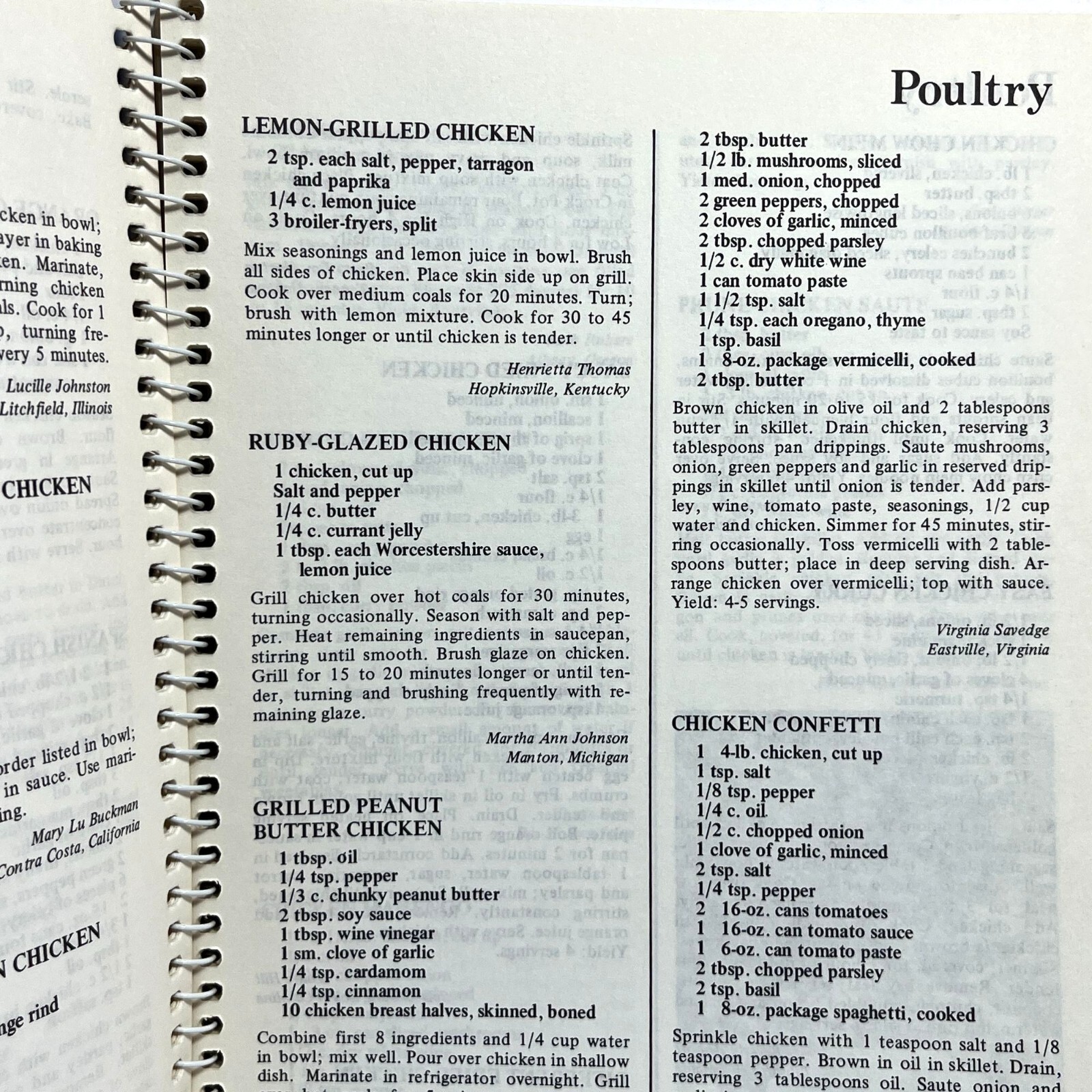 Potpourri Of Poultry and Seafood Favorites Cookbook