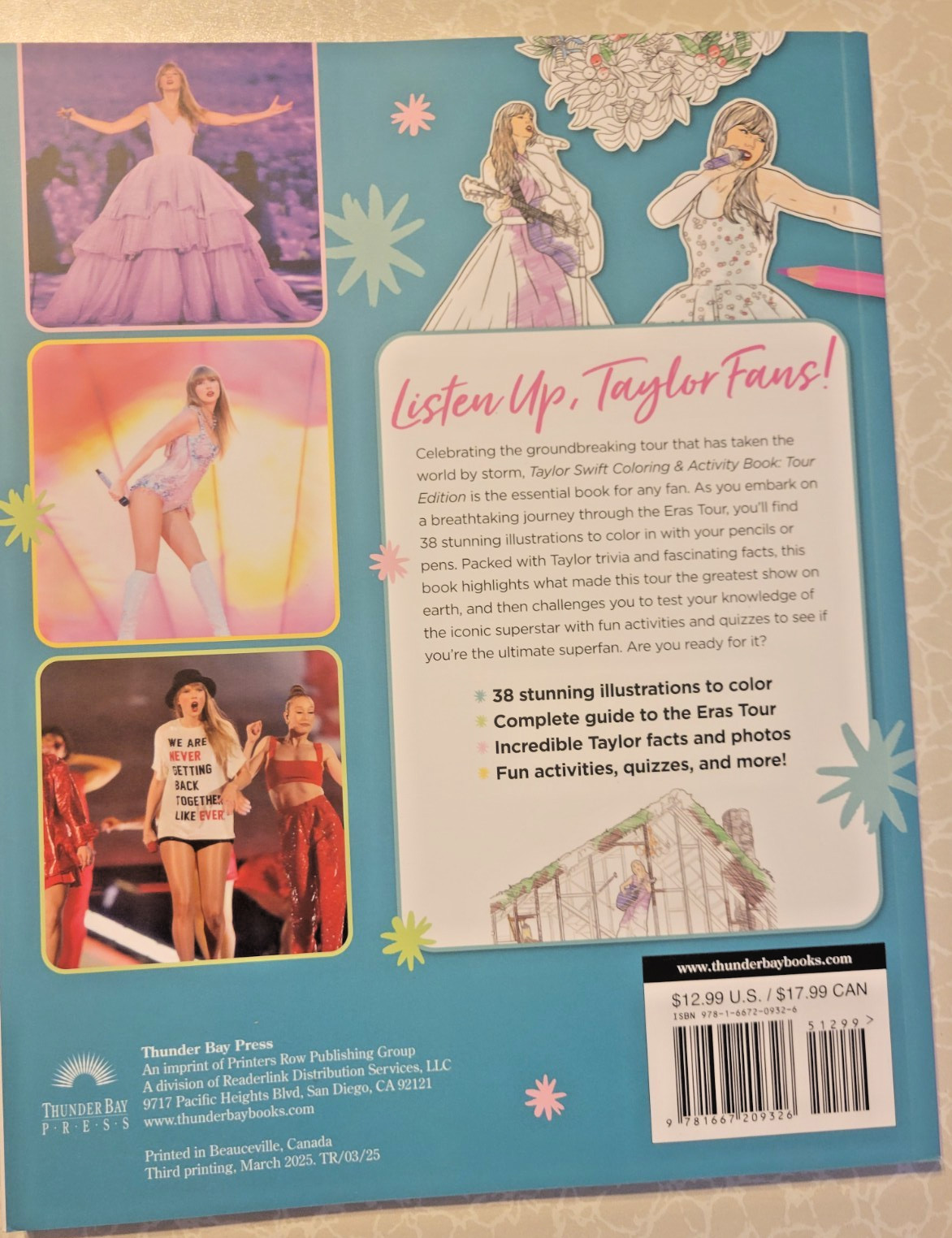 TAYLOR SWIFT – Coloring & Activity Book Tour Edition – Photos-Games-Coloring-NEW