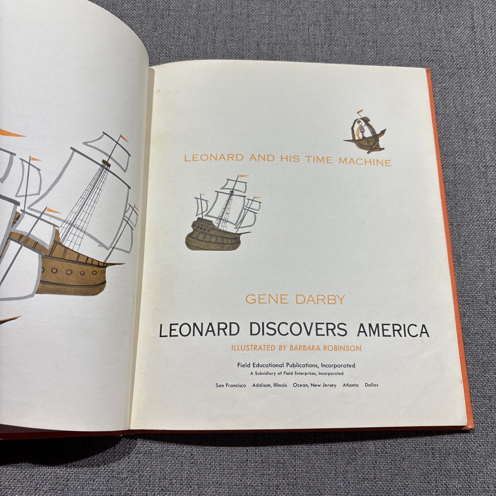 Vintage 1965 Leonard Discovers America Gene Darby Hardcover Book