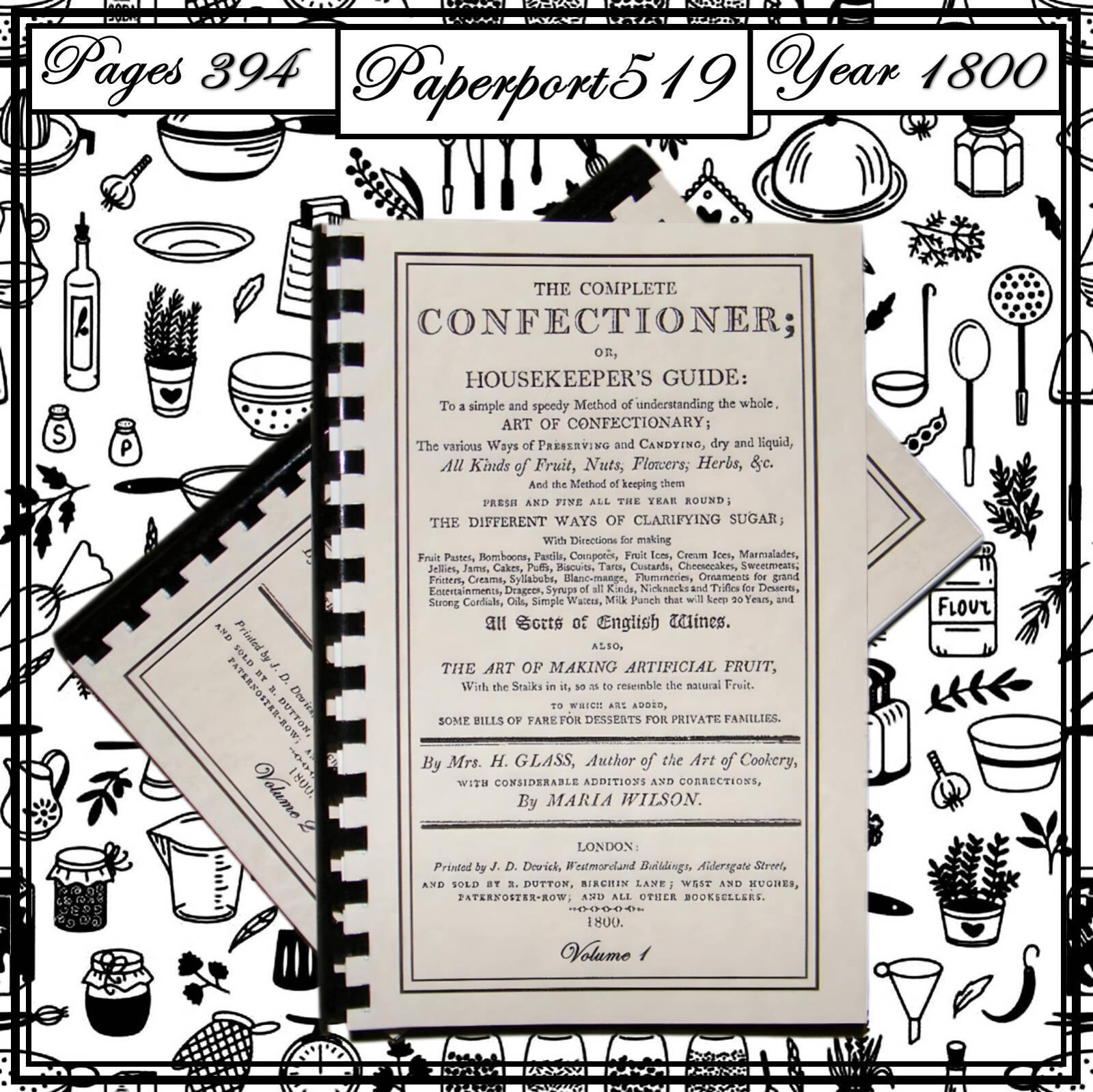 1800 The Complete Confectioner Cook Book 394 Pages