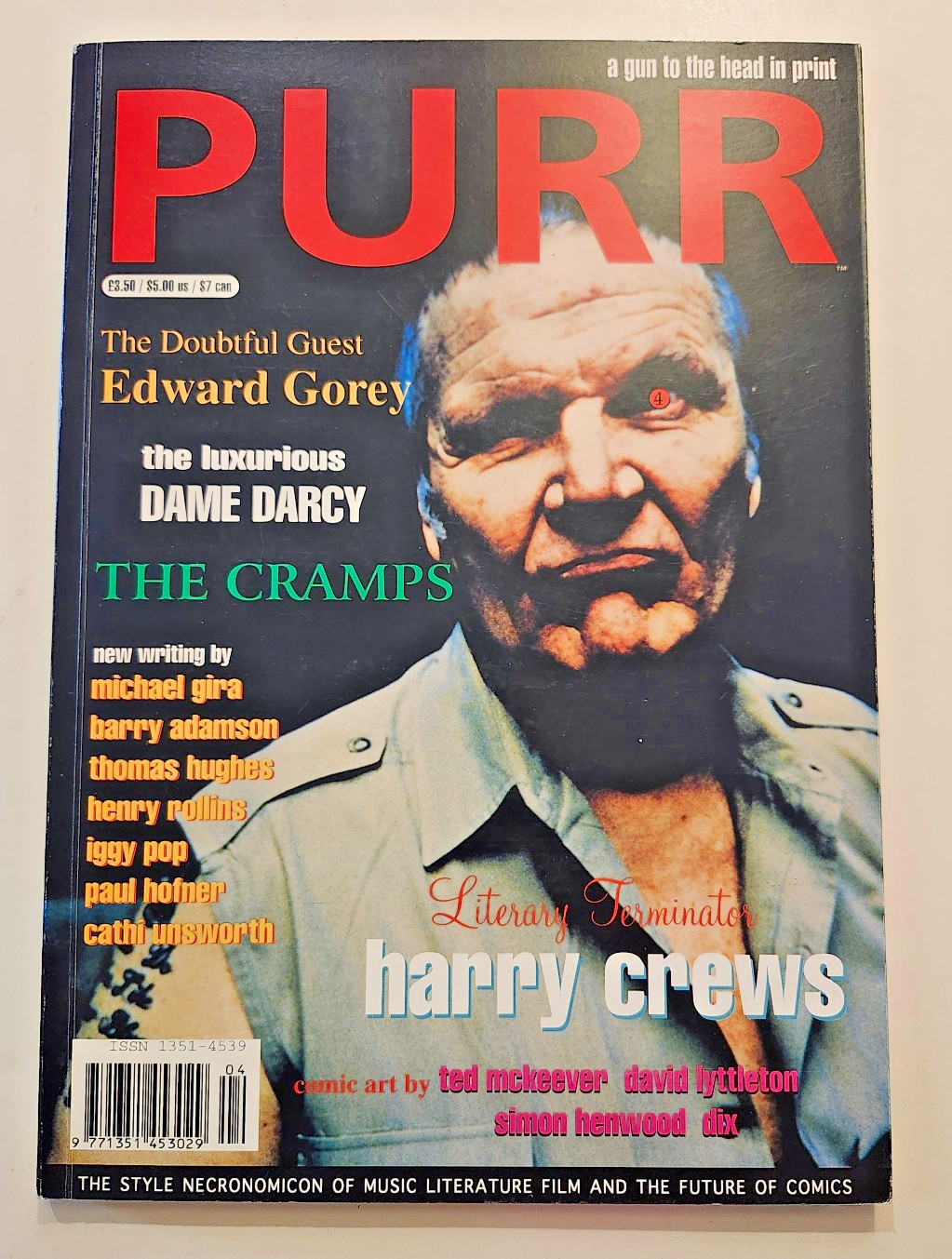 PURR QUARTERLY Issue 4 1995 Edward Gorey CRAMPS Michael Gira Iggy Harry Crews