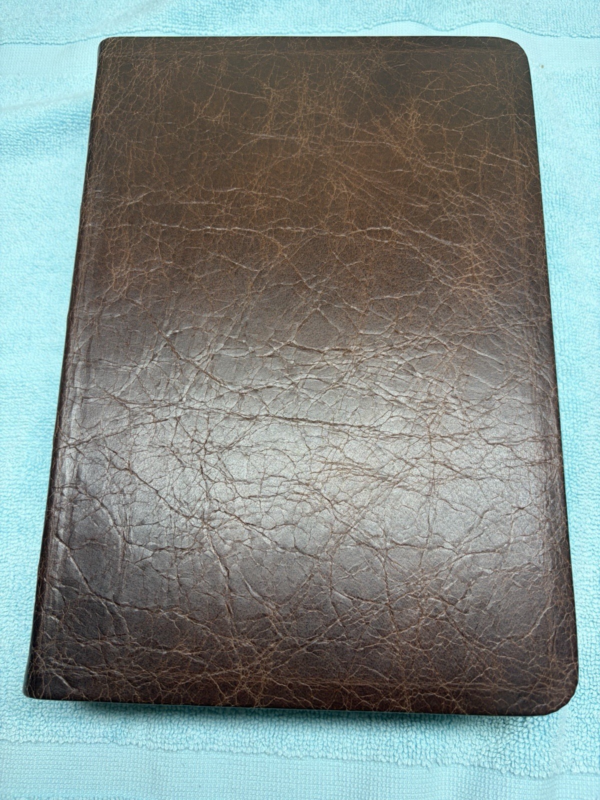 CBP Large Print Readers Ref Bible Milk Chocolate Water Buffalo Leather KJV USA