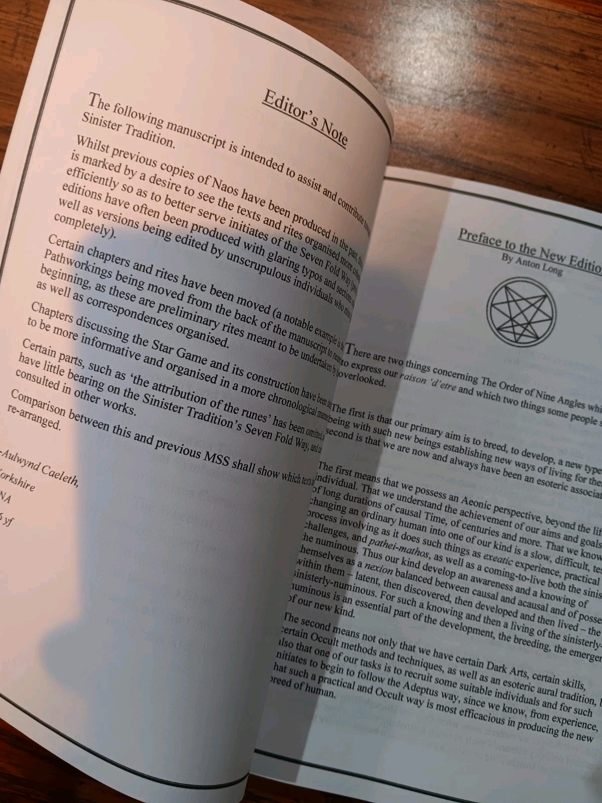 NAOS by Thorold West A.a. Morain (Early) Order of Nine Angles, Satanism Alchemy