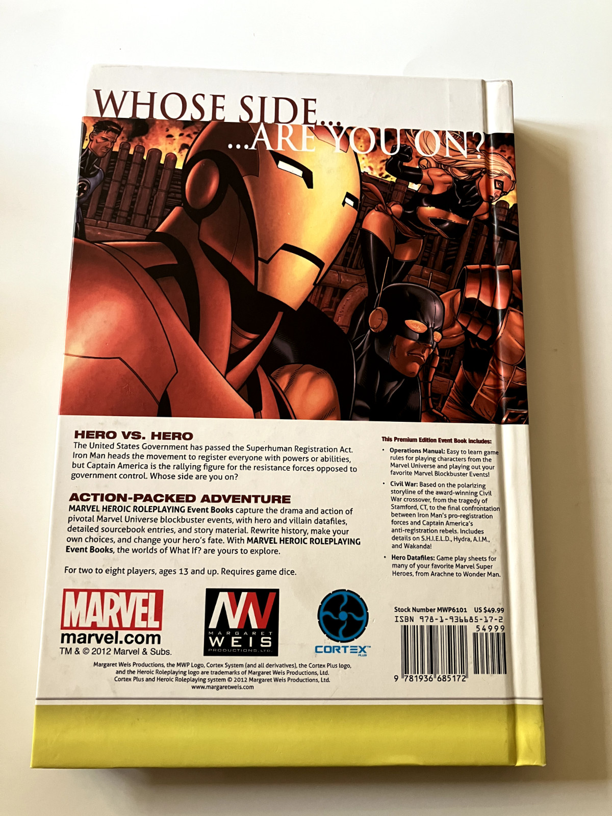 Marvel Heroic Roleplaying Civil War Premium Event Book RPG