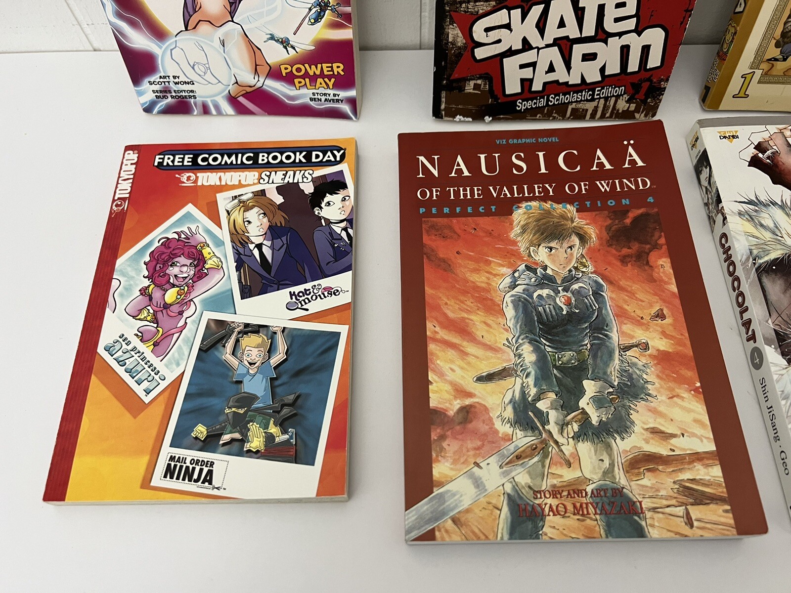 MANGA Lot of 6 Comics YA Books Graphic Novels Chocolat, Neotopia, Skate Farm