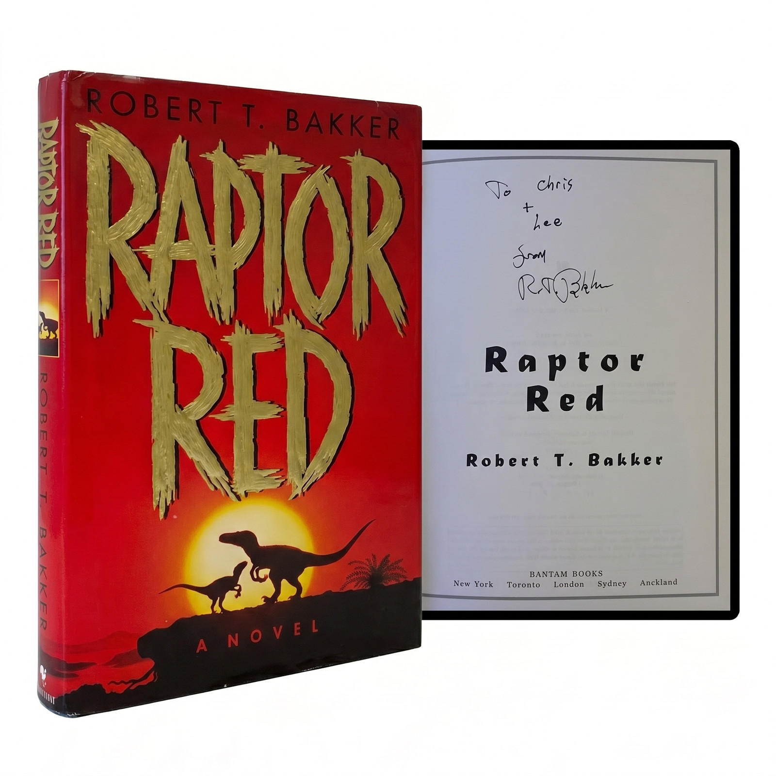 ROBERT BAKKER SIGNED Raptor Red 1ST EDITION Hardcover 1995 Dinosaur Fiction HC