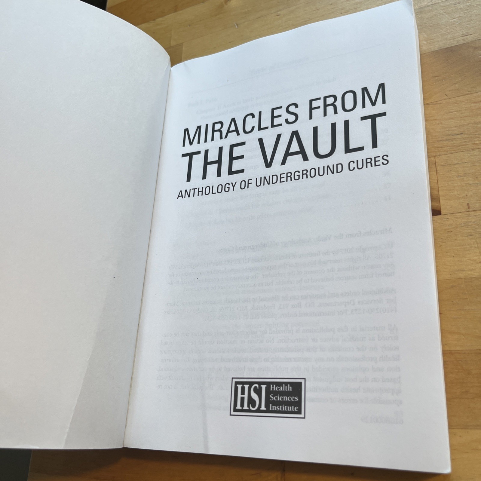 Miracles from The Vault Anthology of Underground Cures Book 2017 Health Sciences