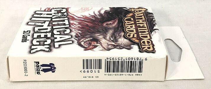 Paizo 2011 Pathfinder RPG Game CRITICAL HIT DECK Accessory Cards PZO3001-2