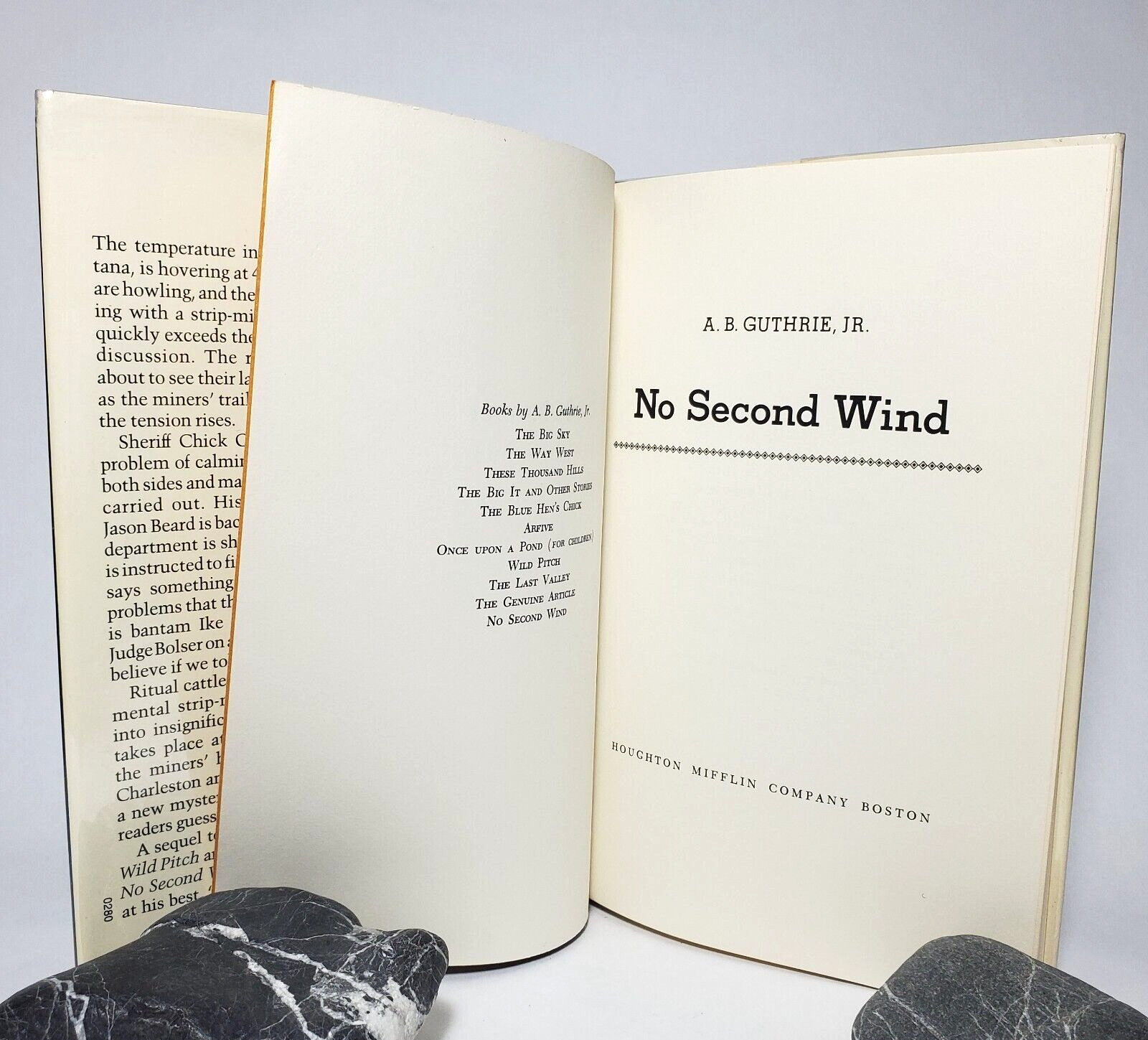 No Second Wind A B Guthrie 1980 SIGNED First Edition 2nd Printing HC$DJ