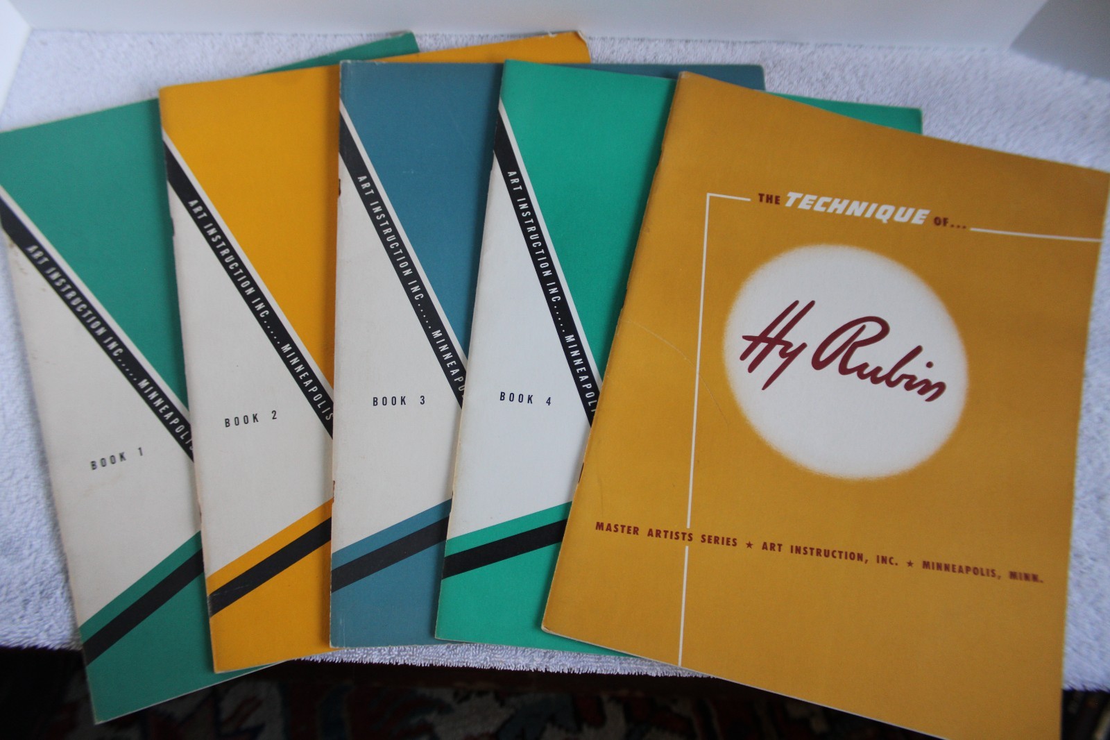 1950s Vintage Art Instruction Inc. Course Books Lot & The Technique of Hy Rubin