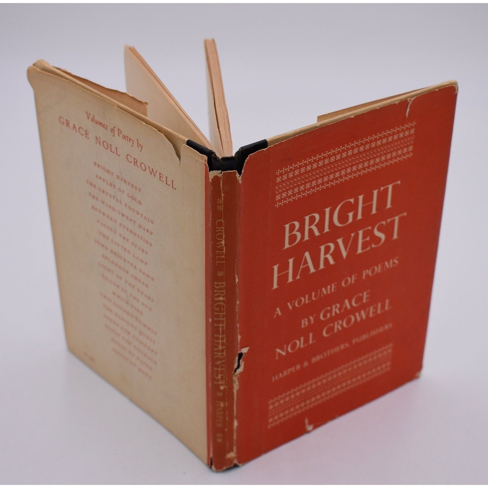 Bright Harvest by Grace Noll Crowell (hardcover, 1952 First Edition) poetry