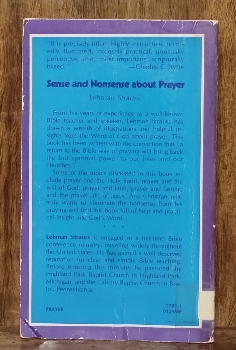 Sense and Nonsense About Prayer Lehman Strauss 1978 Moody Press Paperback NBC