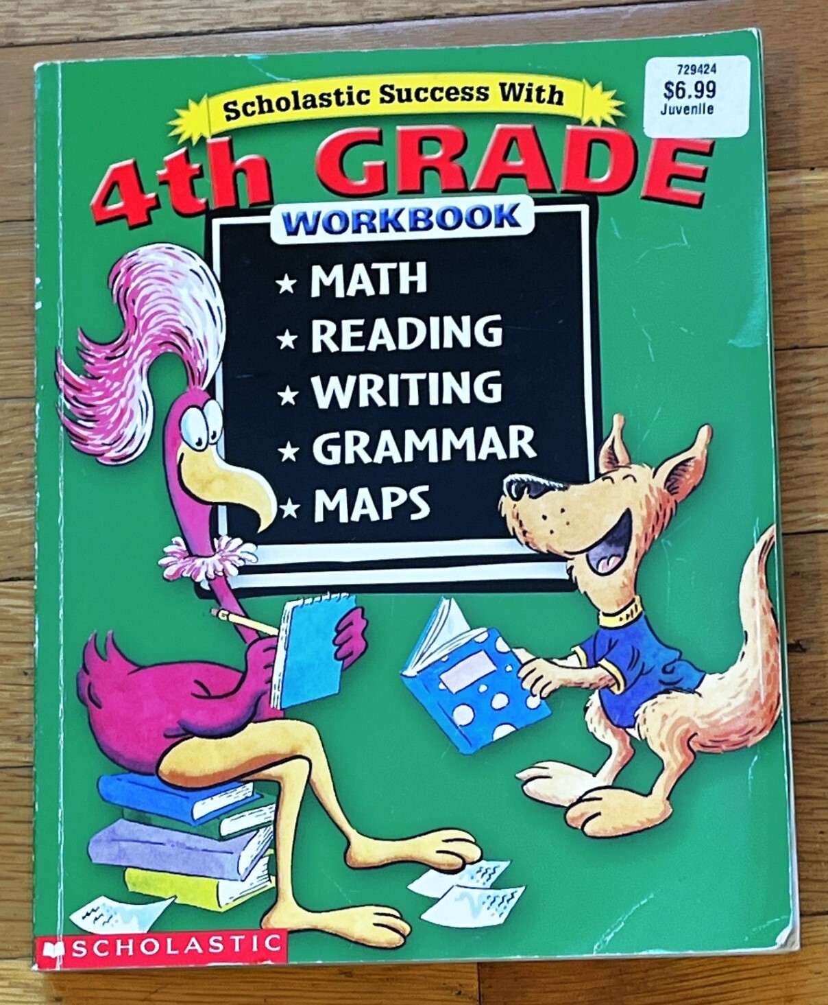 Lot of 3 Grades 3 & 4 English Math Writing Grammar Map Workbooks Activity Books