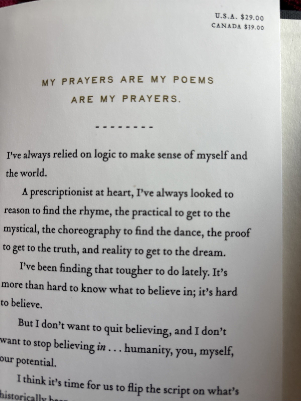 Signed Poems & Prayers By Matthew McConaughy(2025, Hard Cover), 1st Ed.
