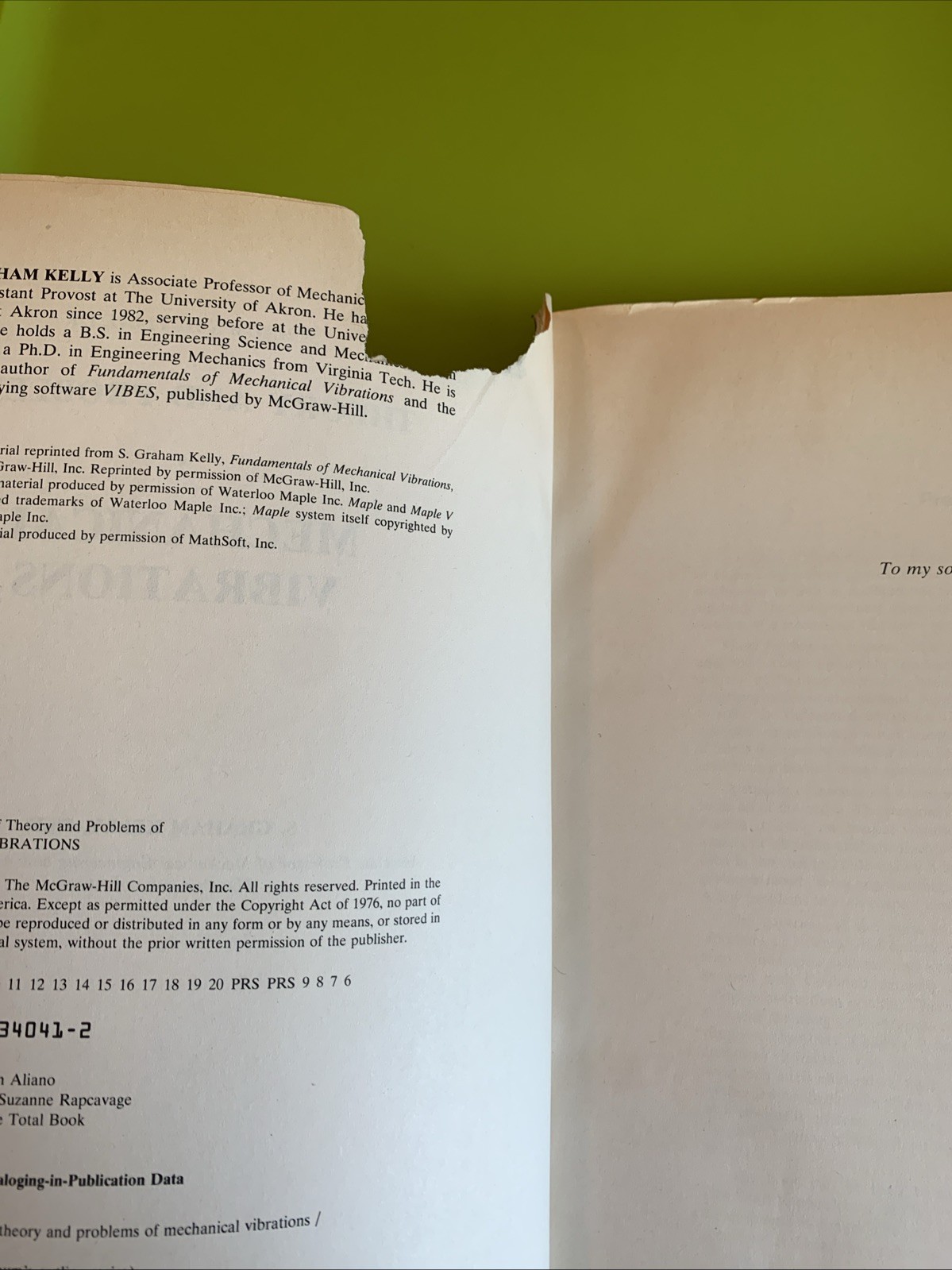 Schaum’s Outline of Theory & Problems Of Mechanical Vibrations Kelly, S. Graham