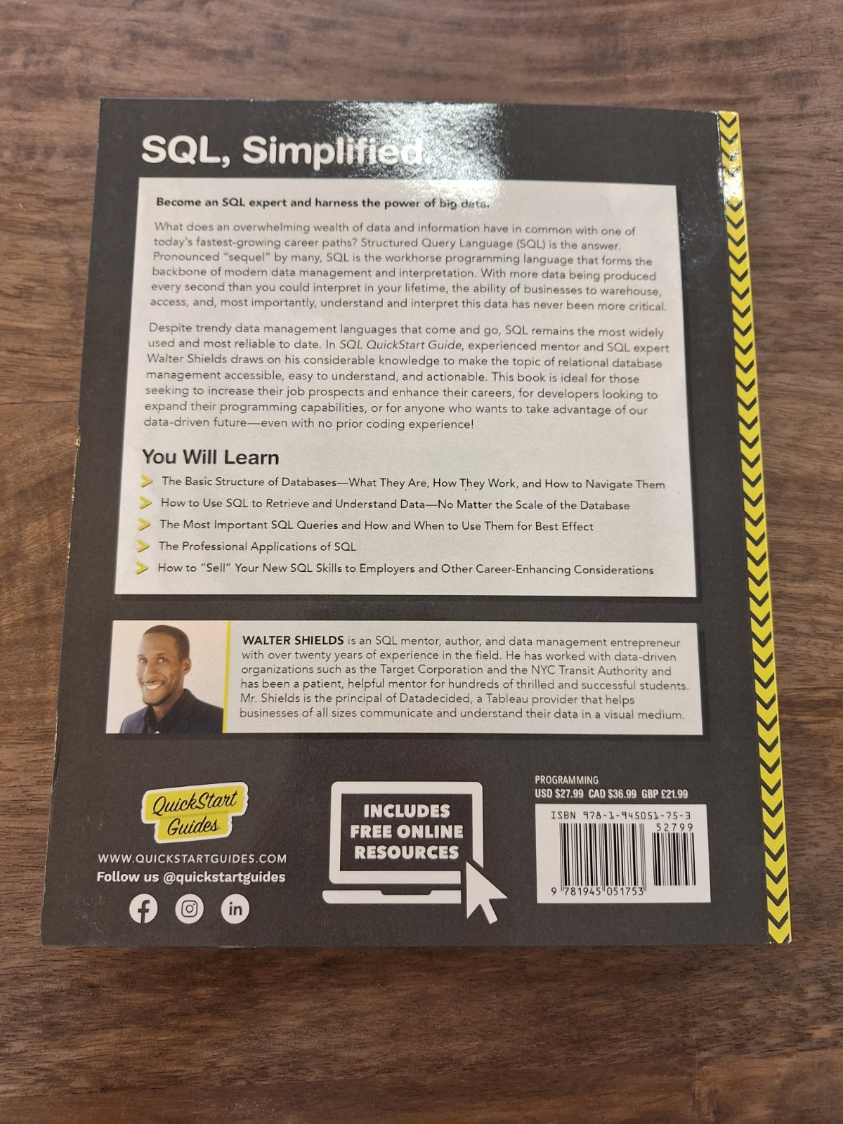Lot of 2 Programming Books: SQL & Python QuickStart Guides