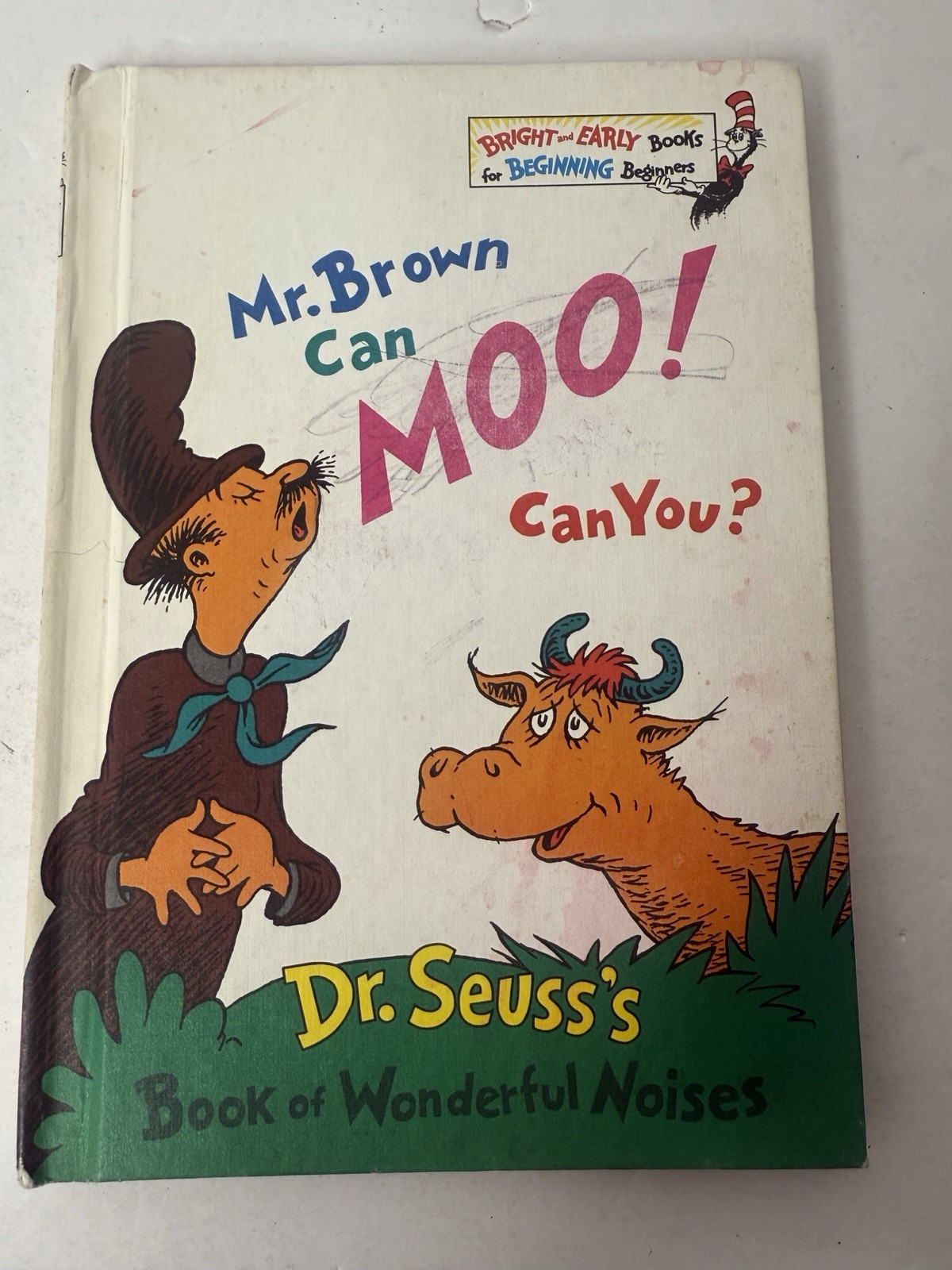 VTG 70s Dr Suess 1st Edition Books Lot of 7 with 1975 Cat in the Hat Plush Toy