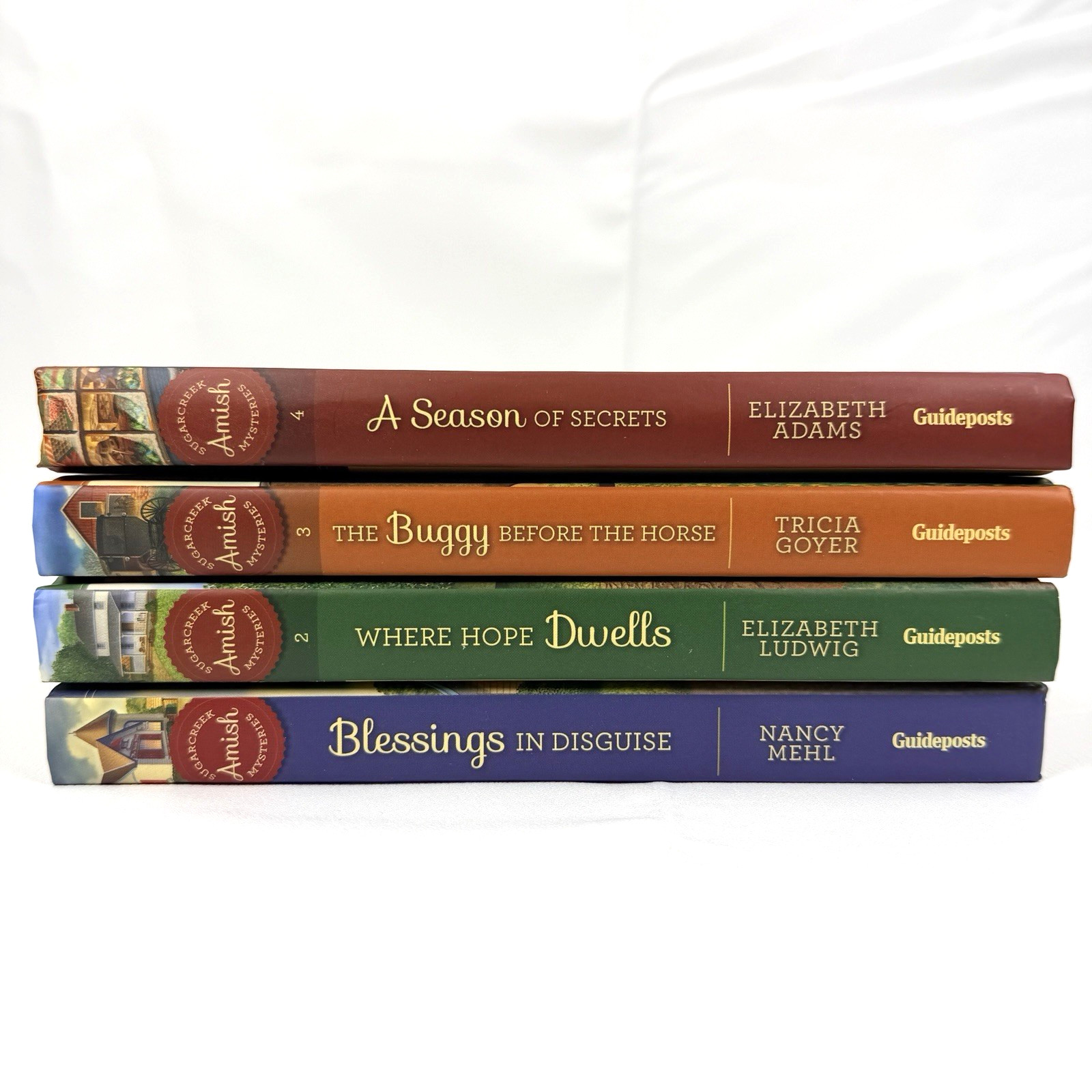 Lot of 4 Sugarcreek Amish Mysteries Hardcover Books Guideposts Season of Secrets