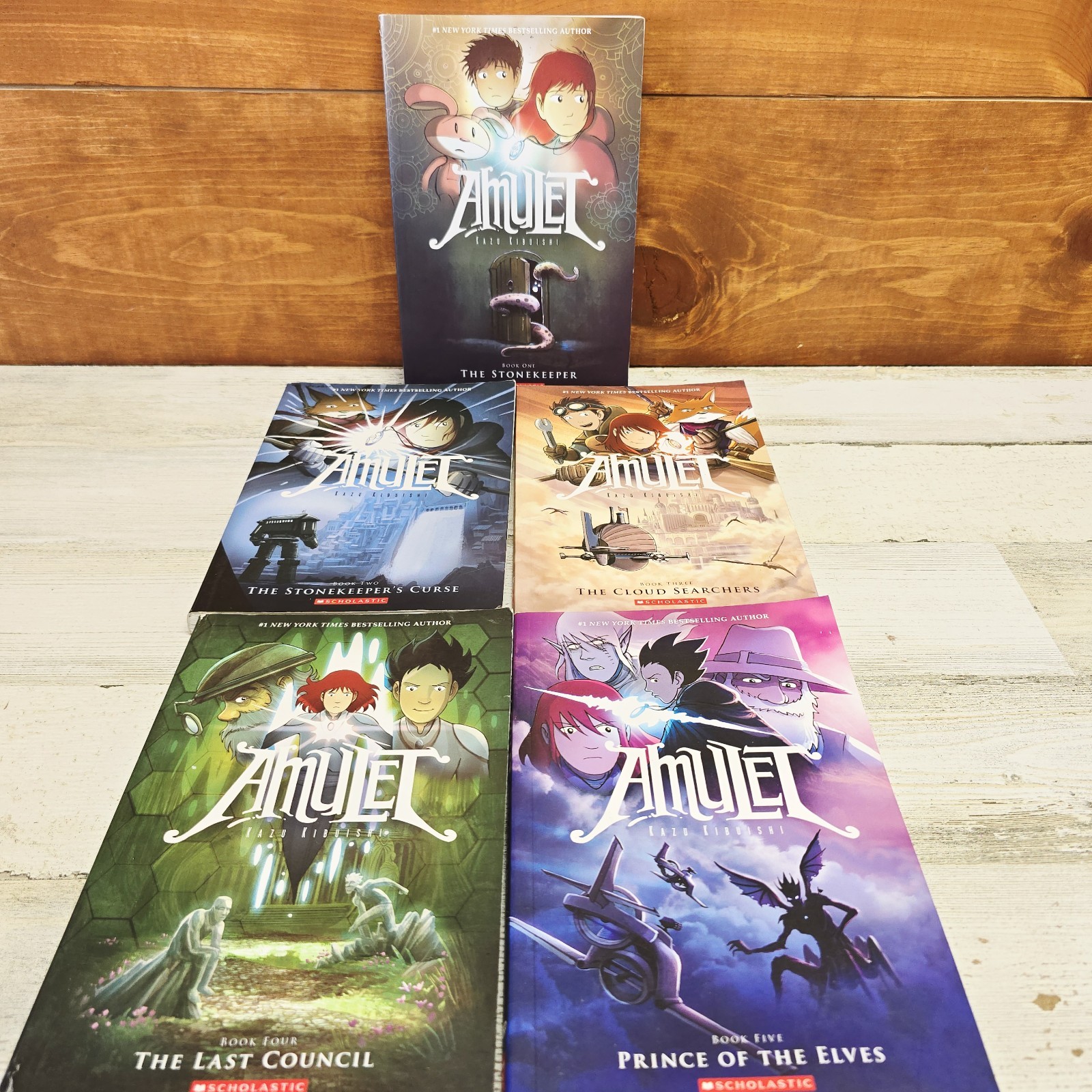 Lot of 5 Amulet Graphic Novels by Kazu Kibuishi Scholastic Books 1 2 3 4 5
