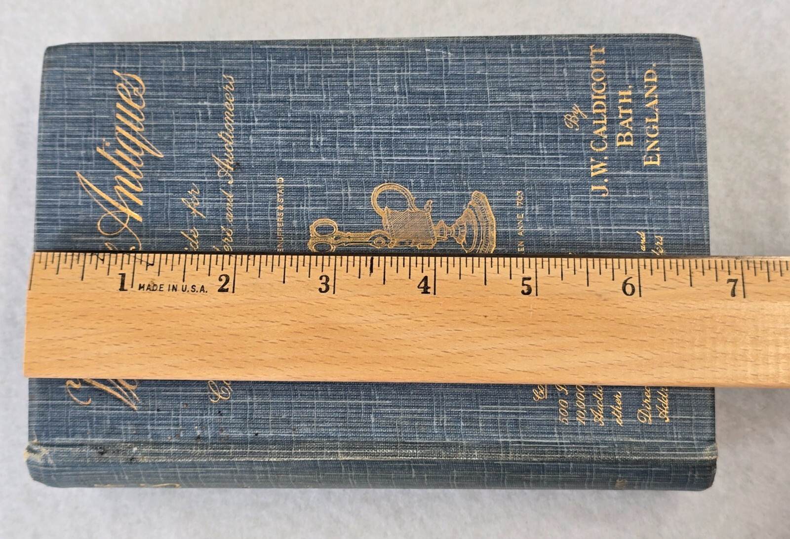 VALUES OF ANTIQUES by J. W. Caldicott Bath, England 1929 Vintage Hardback Book