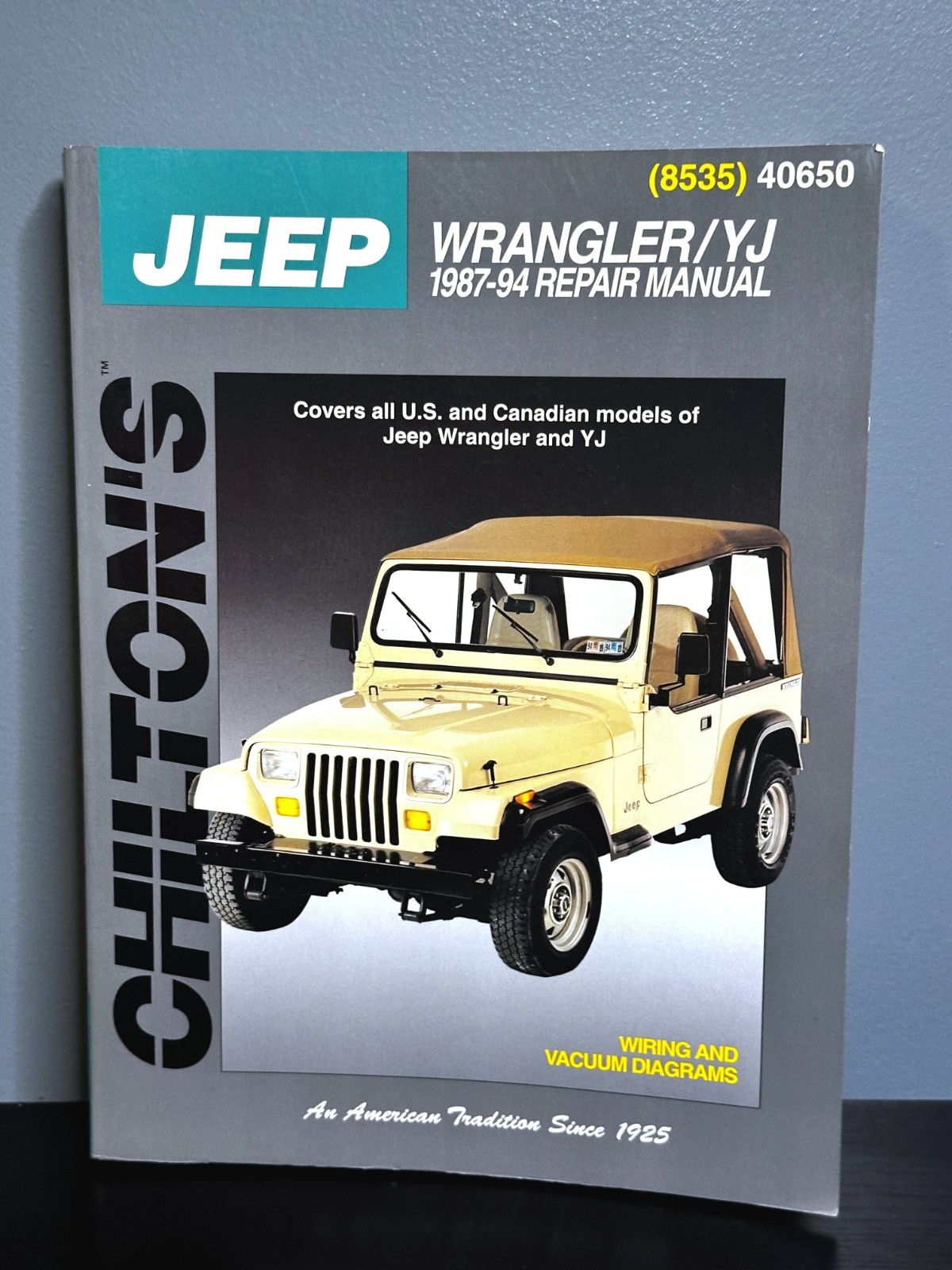 CHILTONS JEEP WRANGLER YJ 1987-1994 REPAIR MANUAL PART #8535