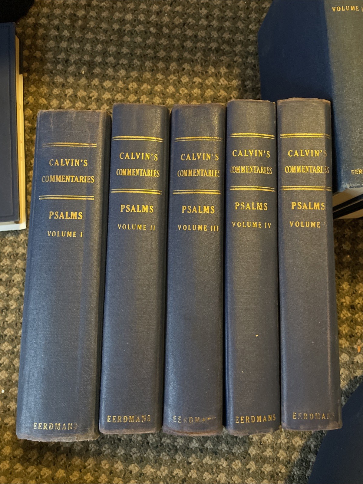 Calvin’s Commentary on Palms 5 Volume Set Eerdmans 1949 Hardback
