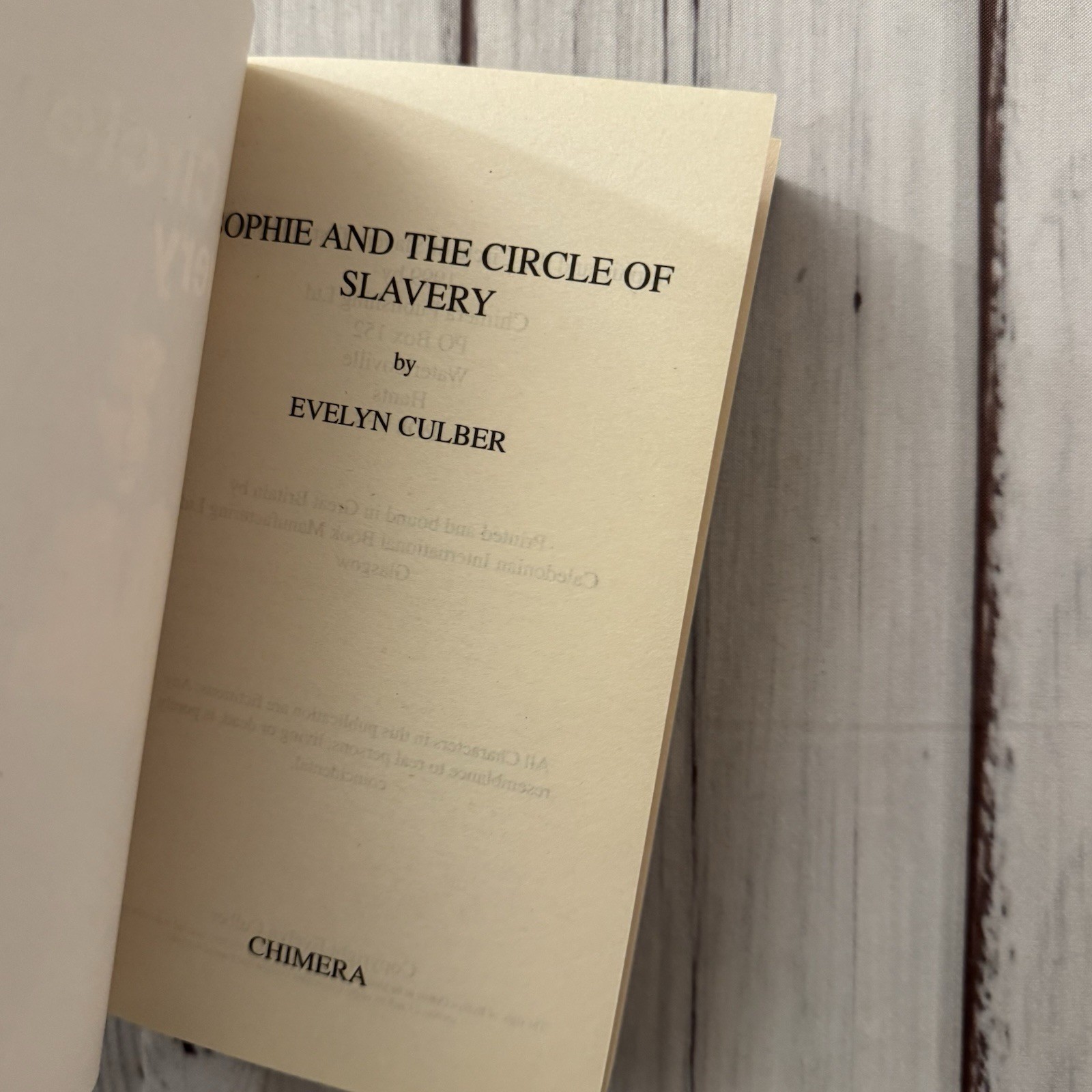 Sophie and the Circle of Slavery Evelyn Culber Erotic Sleaze Smut Chimera