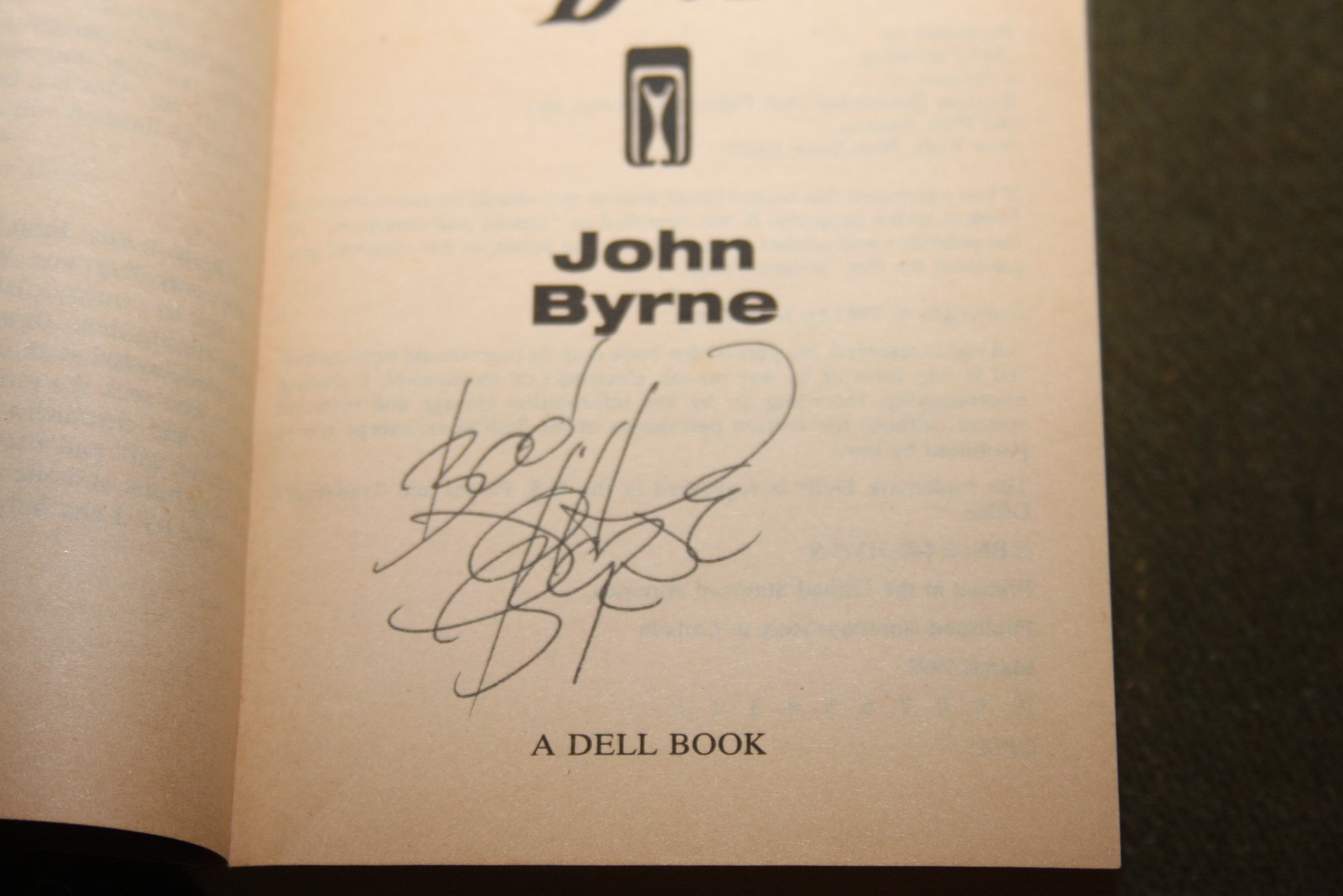 Whipping Boy by John Byrne 1992 PB 1st Print Dell Abyss Horror – Signed