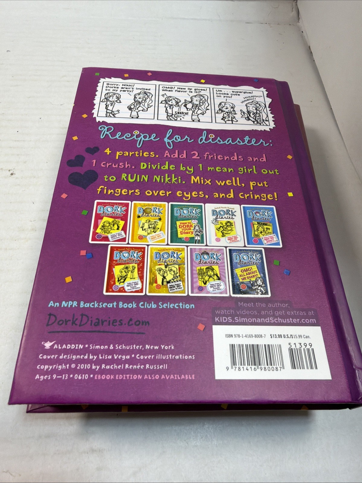 Dork Diaries by Rachel Renée Russell Lot Of 6 Books – 1, 2, 3, 8, 9, 11