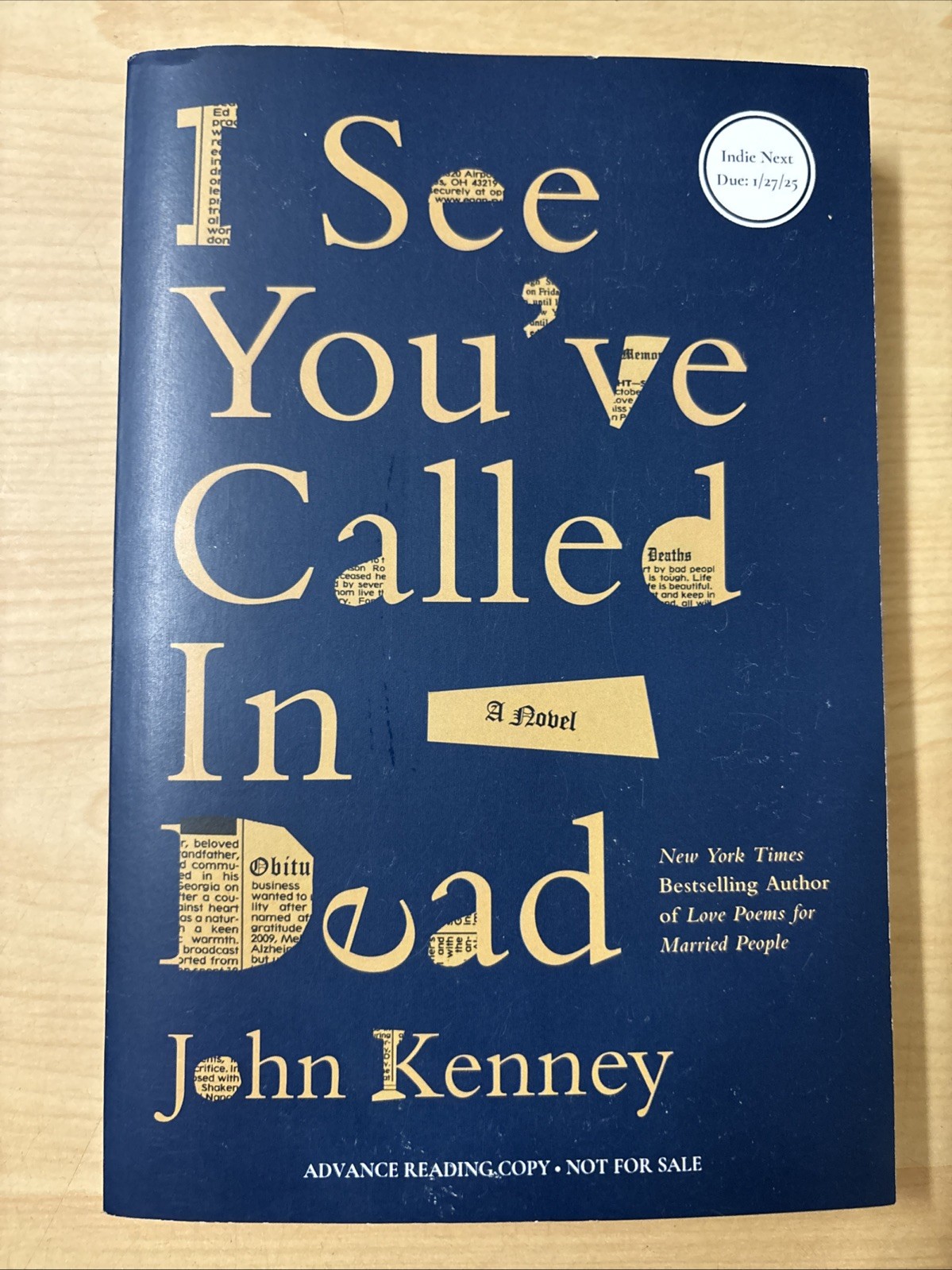 I See You’ve Called in Dead John Kenney ARC Advance Reader Copy Galley Proof VG