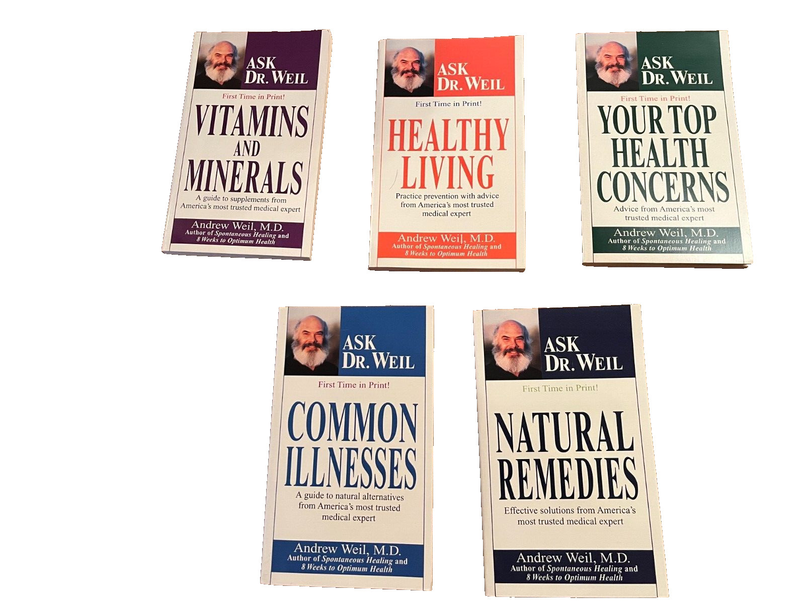 Andrew Weil Lot of 5 Health Booklets (Mass Market) Like New