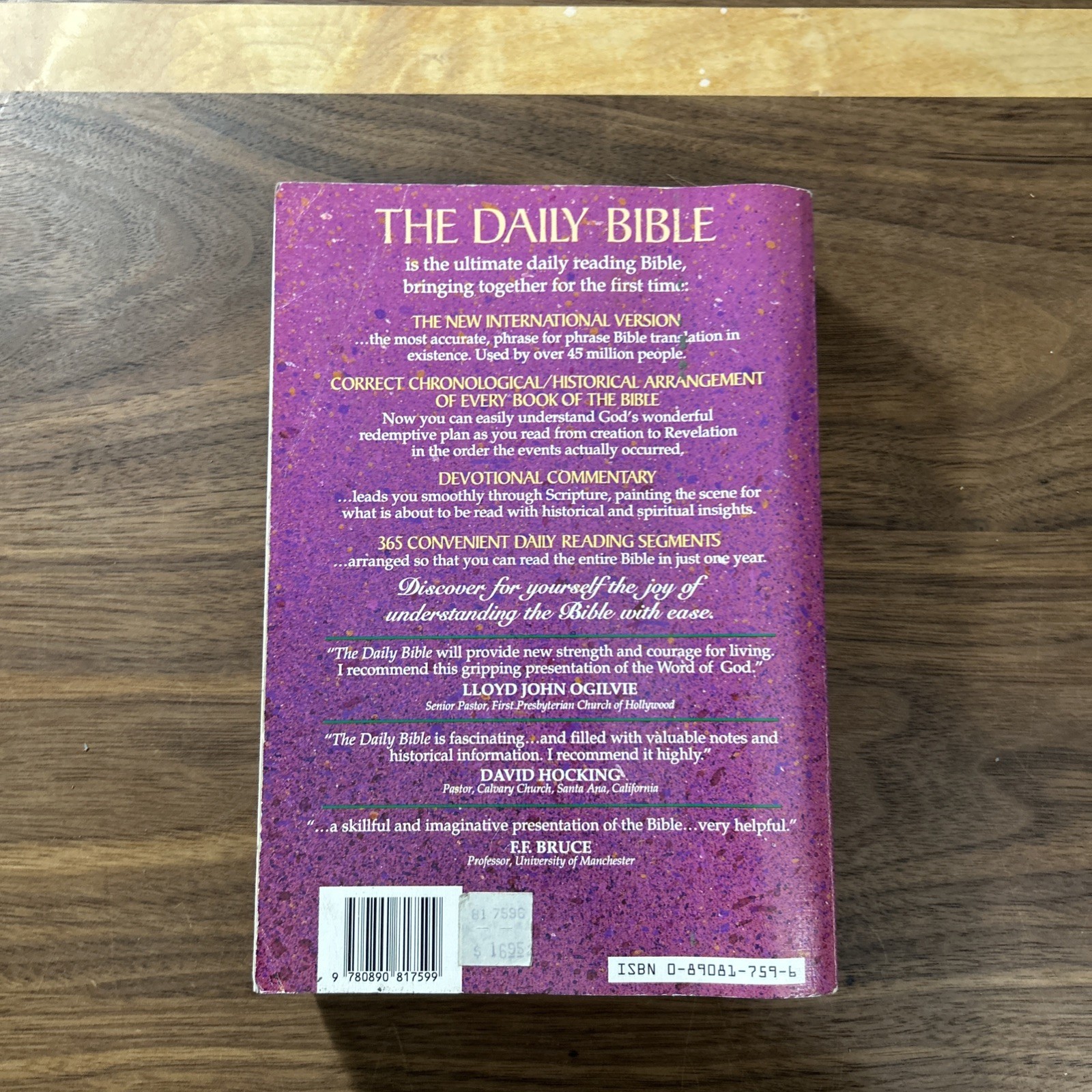 Daily Bible by F. LaGard Smith (1984, Trade Paperback)