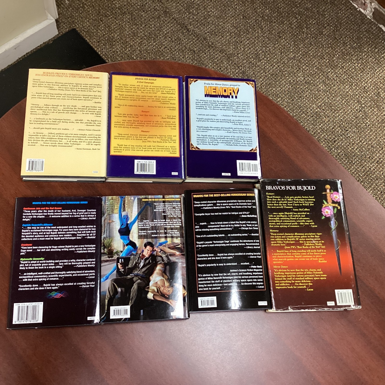 Lois McMaster Bujold Vorkosigan HC Lot 7 Memory Komarr Civil Campaign Baen