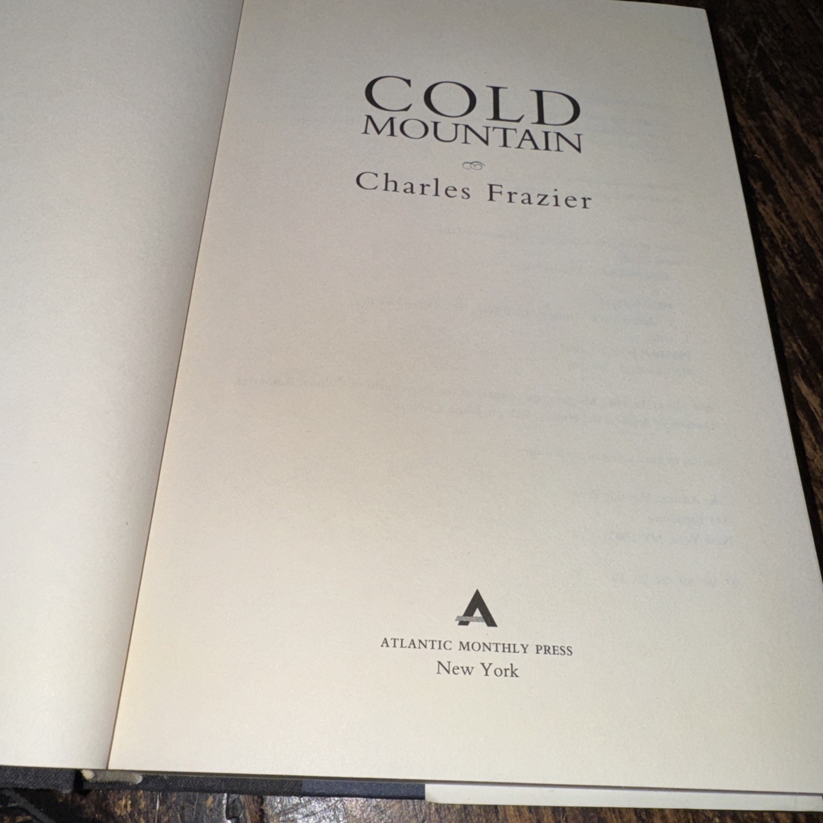 Vintage 1997 Cold Mountain by Charles Frazier – First Edition
