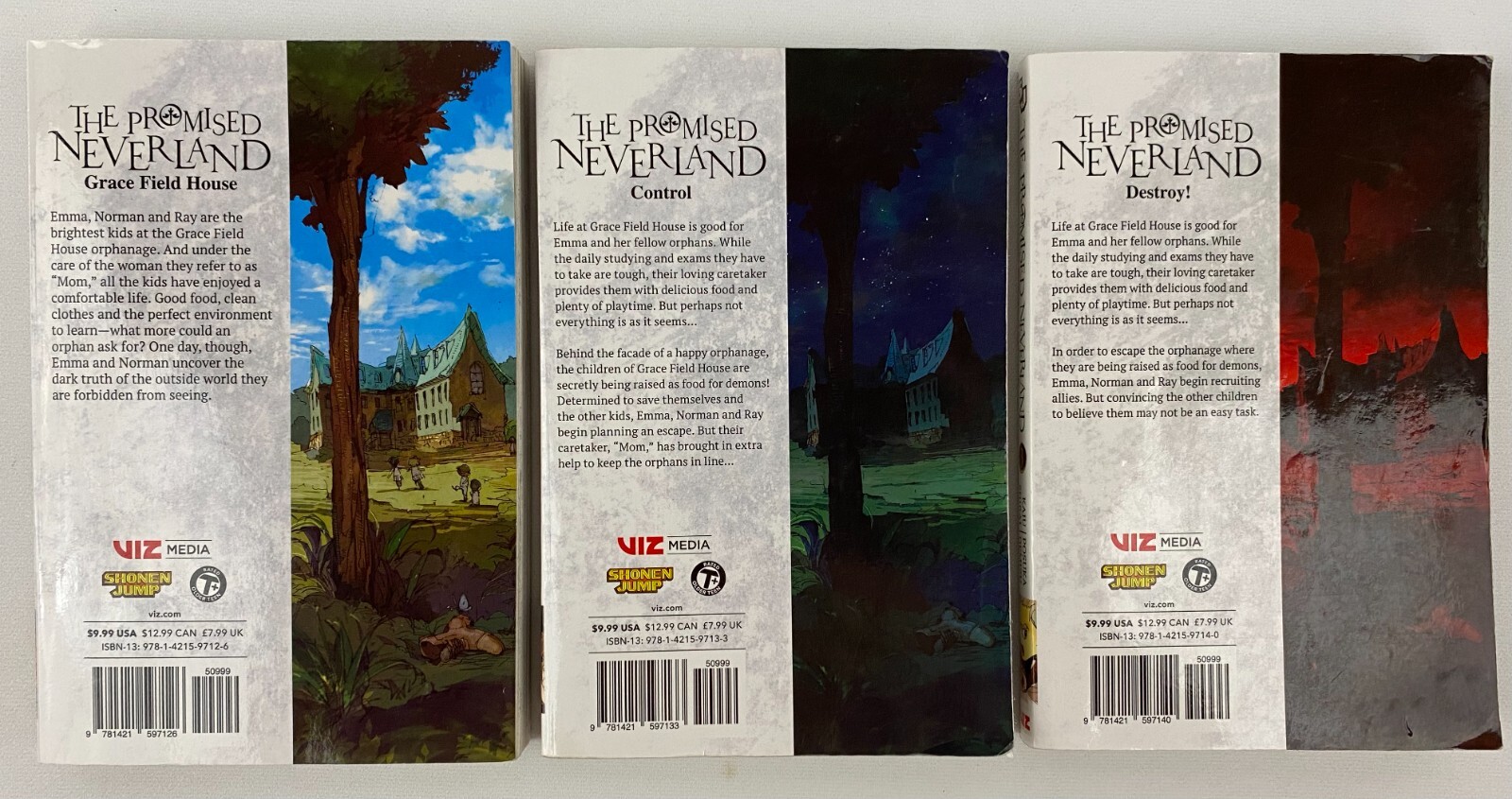 Kaiu Shirai, Demizu THE PROMISED NEVERLAND 1 2 3 Softcover VG Shonen Jump VIZ