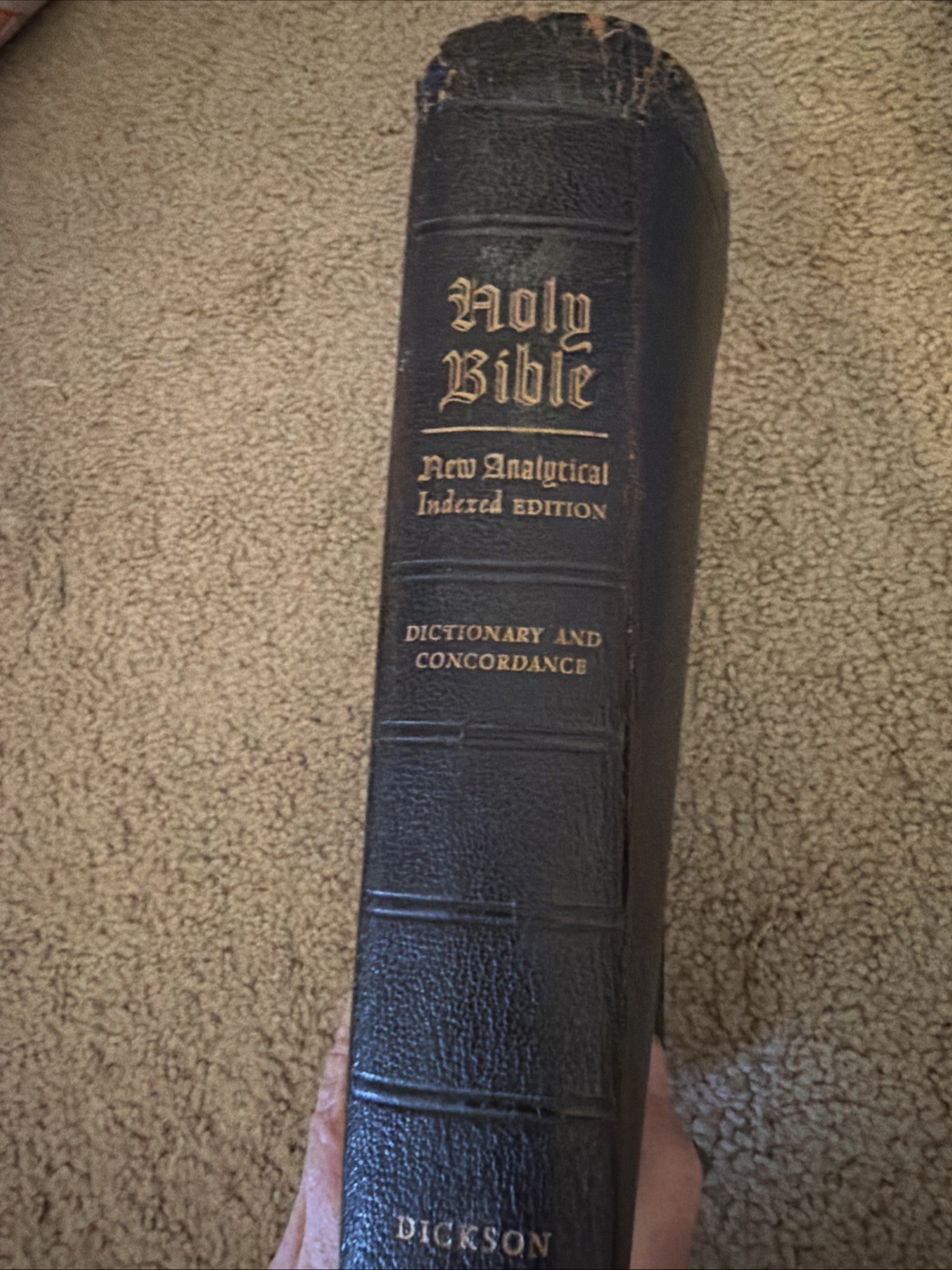 Vintage 1950 Holy Bible New Analytical Indexed Edition Black Leather Dickson