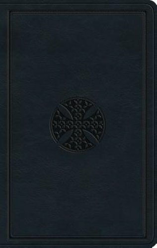 ESV Large Print Value Thinline Bible (Trutone, Navy, Mosaic Cross Design): New