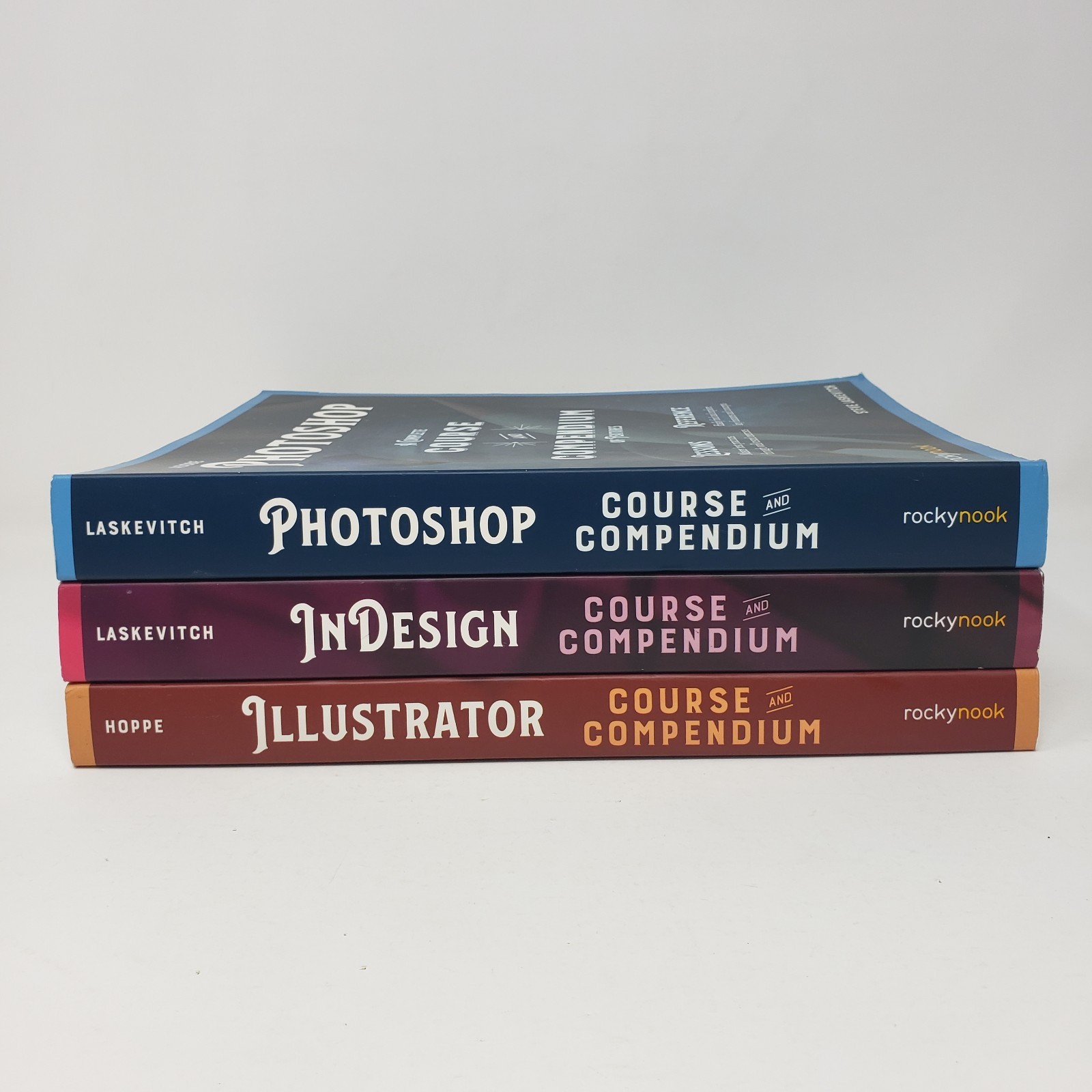 Adobe Course Books Lot of 3 (Illustrator, Photoshop, InDesign, PB, Rocky Nook)