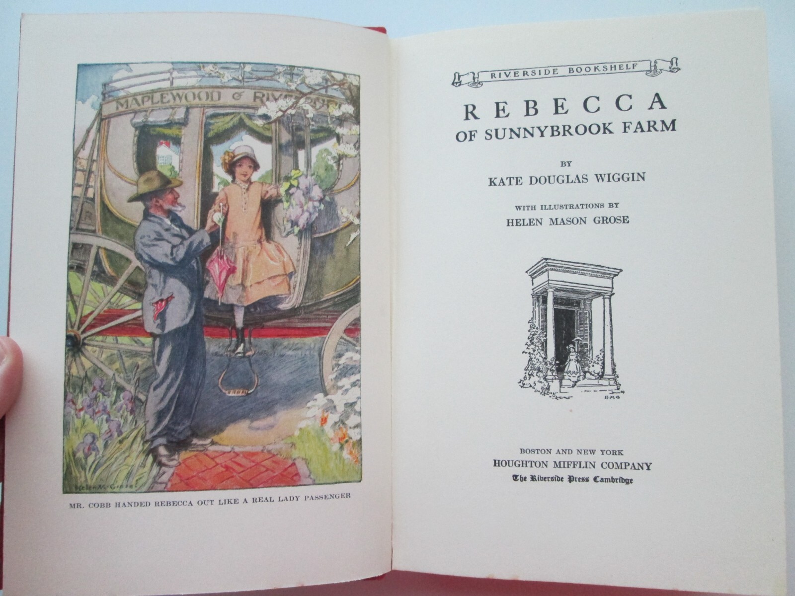 REBECCA SUNNYBROOK FARM~Kate Wiggin~HELEN GROSE~1931 HC~Riverside Bookshelf~