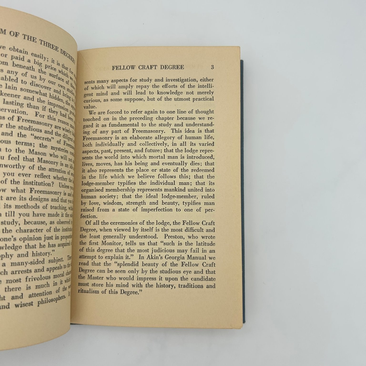 Symbolism of the Three Degrees Part Two Oliver Day Street 1924 Masonic Book